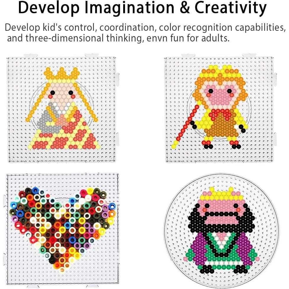 Tableros de Perlas Fuse Egosky 6Pcs 14.5x14.5cm Transparentes