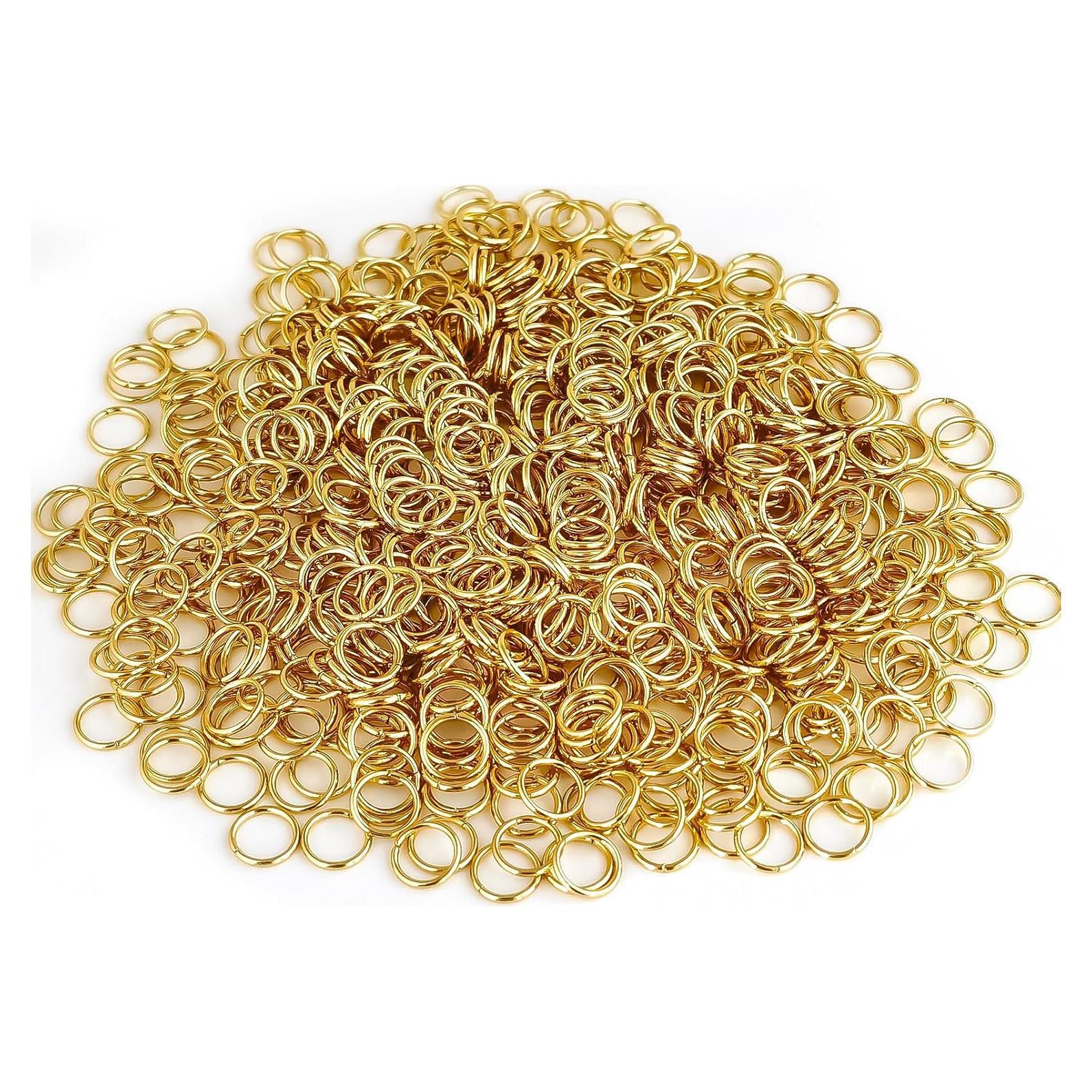 500 Anillas de Salto de Acero Inoxidable CREATZONE 5mm Baño de Oro