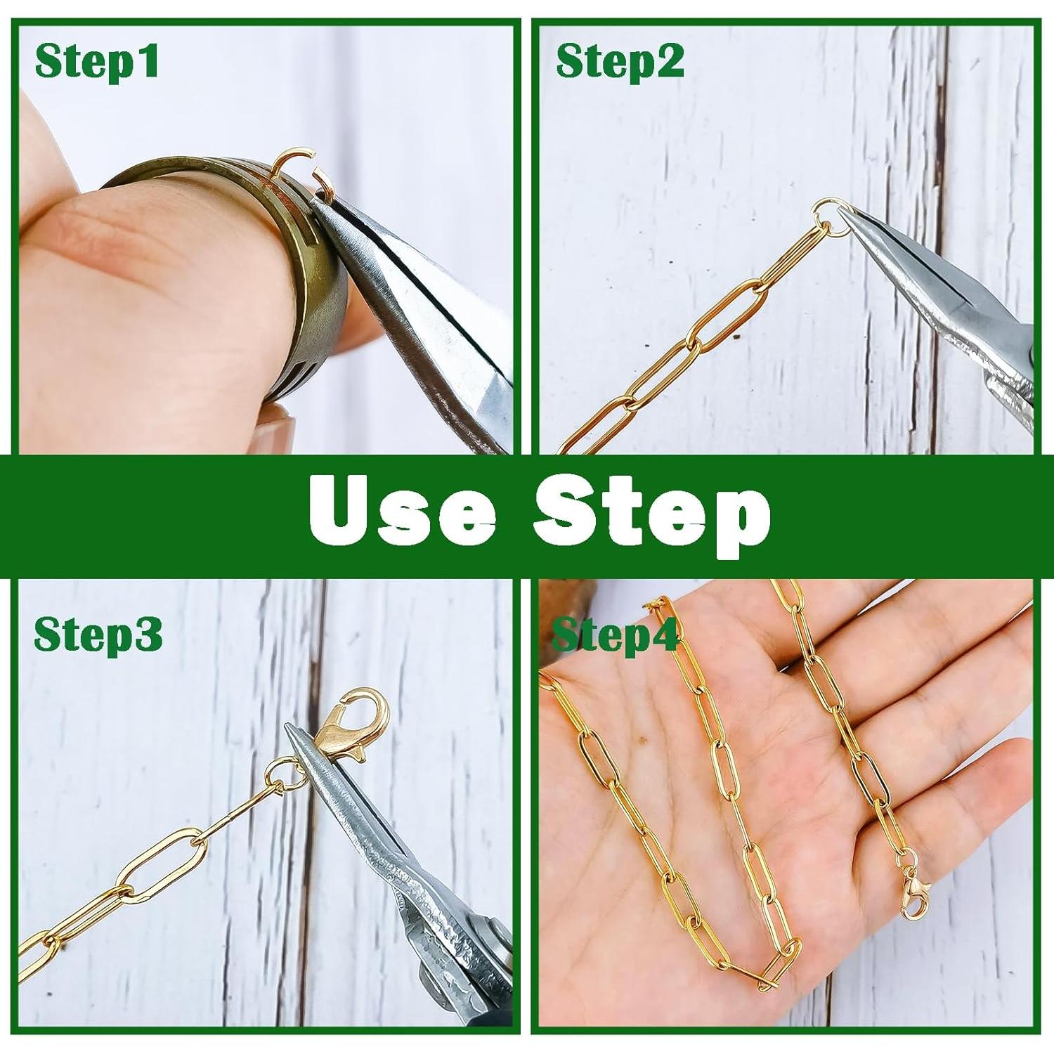 500 Anillas de Salto de Acero Inoxidable CREATZONE 5mm Baño de Oro