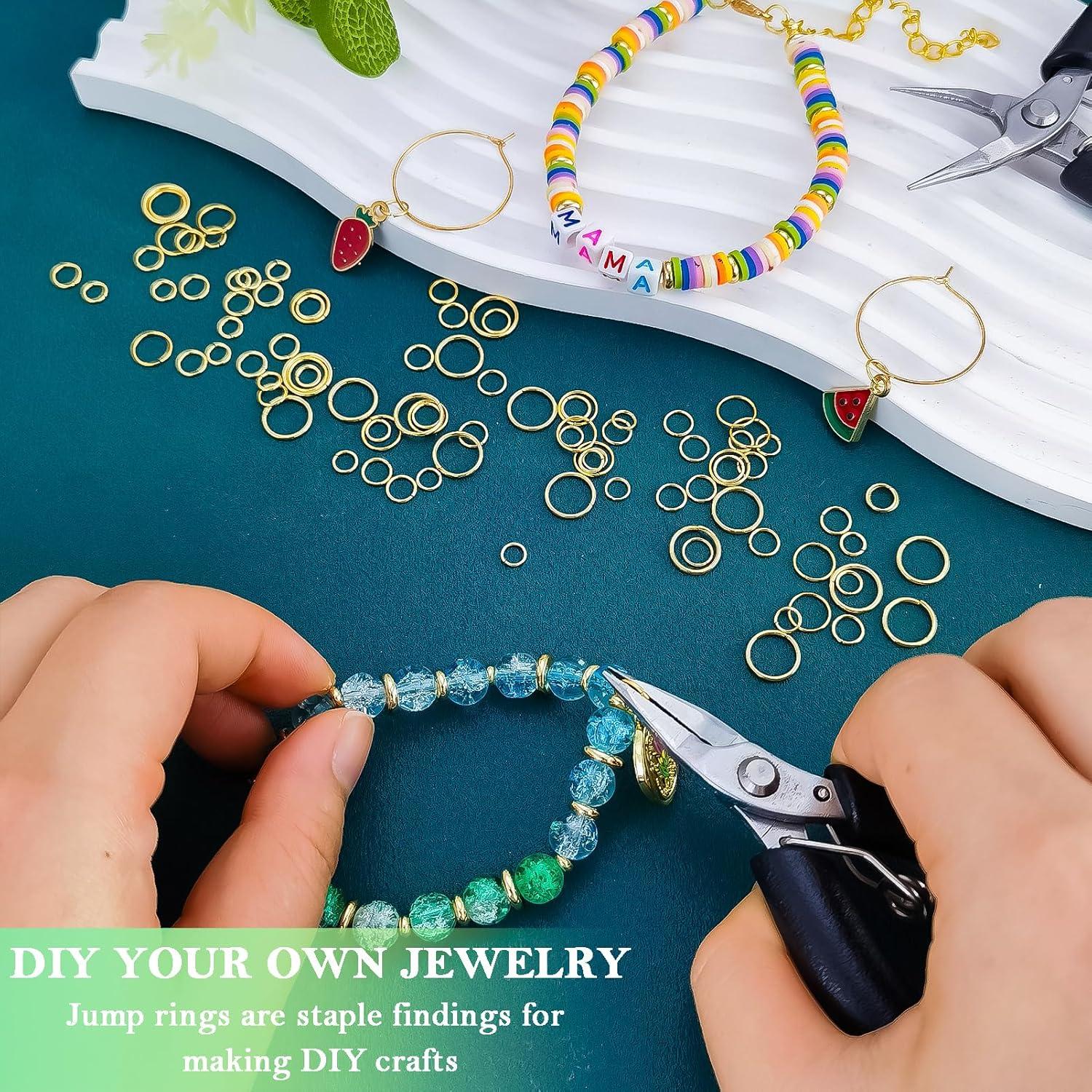 500 Anillas de Salto de Acero Inoxidable CREATZONE 5mm Baño de Oro