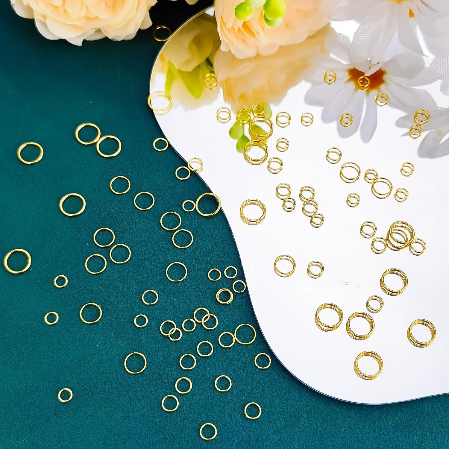 500 Anillas de Salto de Acero Inoxidable CREATZONE 5mm Baño de Oro