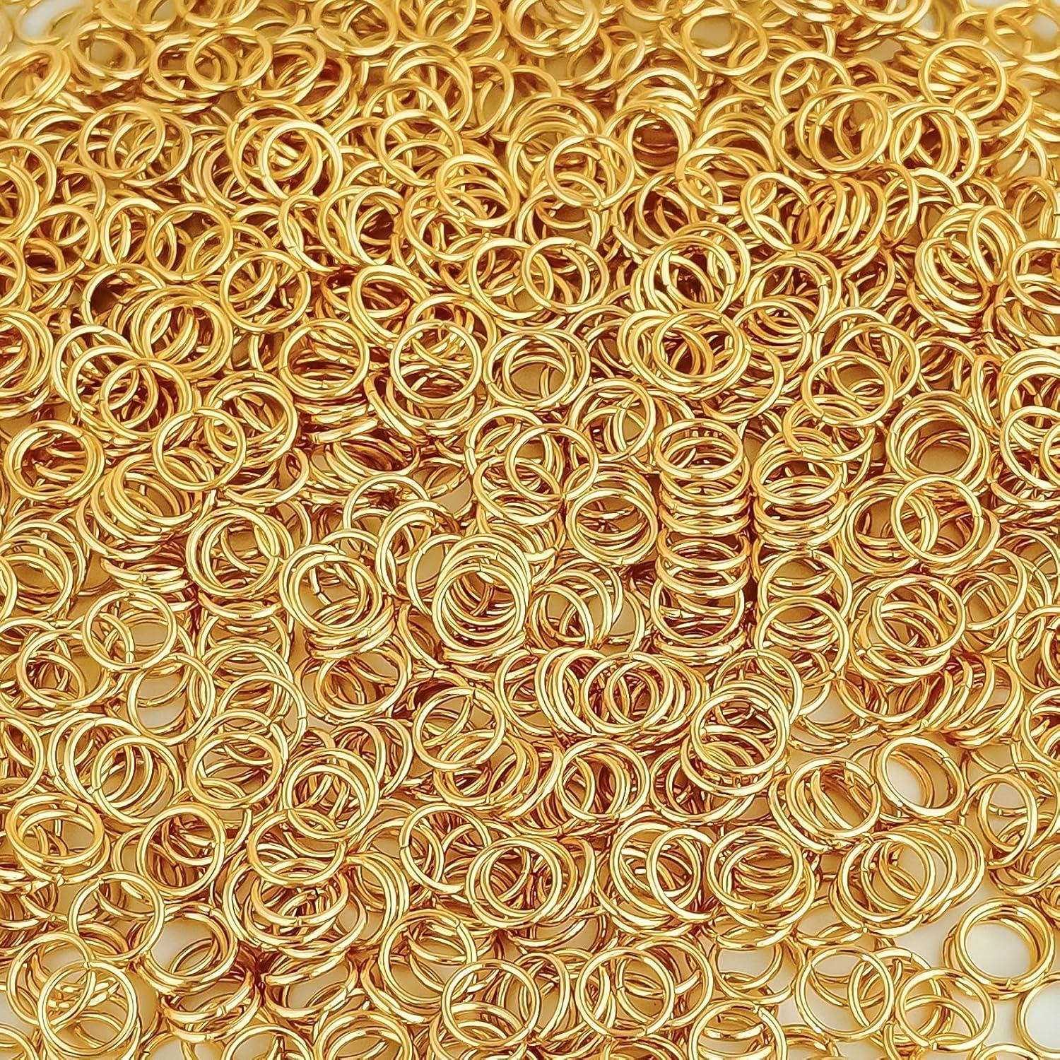500 Anillas de Salto de Acero Inoxidable CREATZONE 5mm Baño de Oro