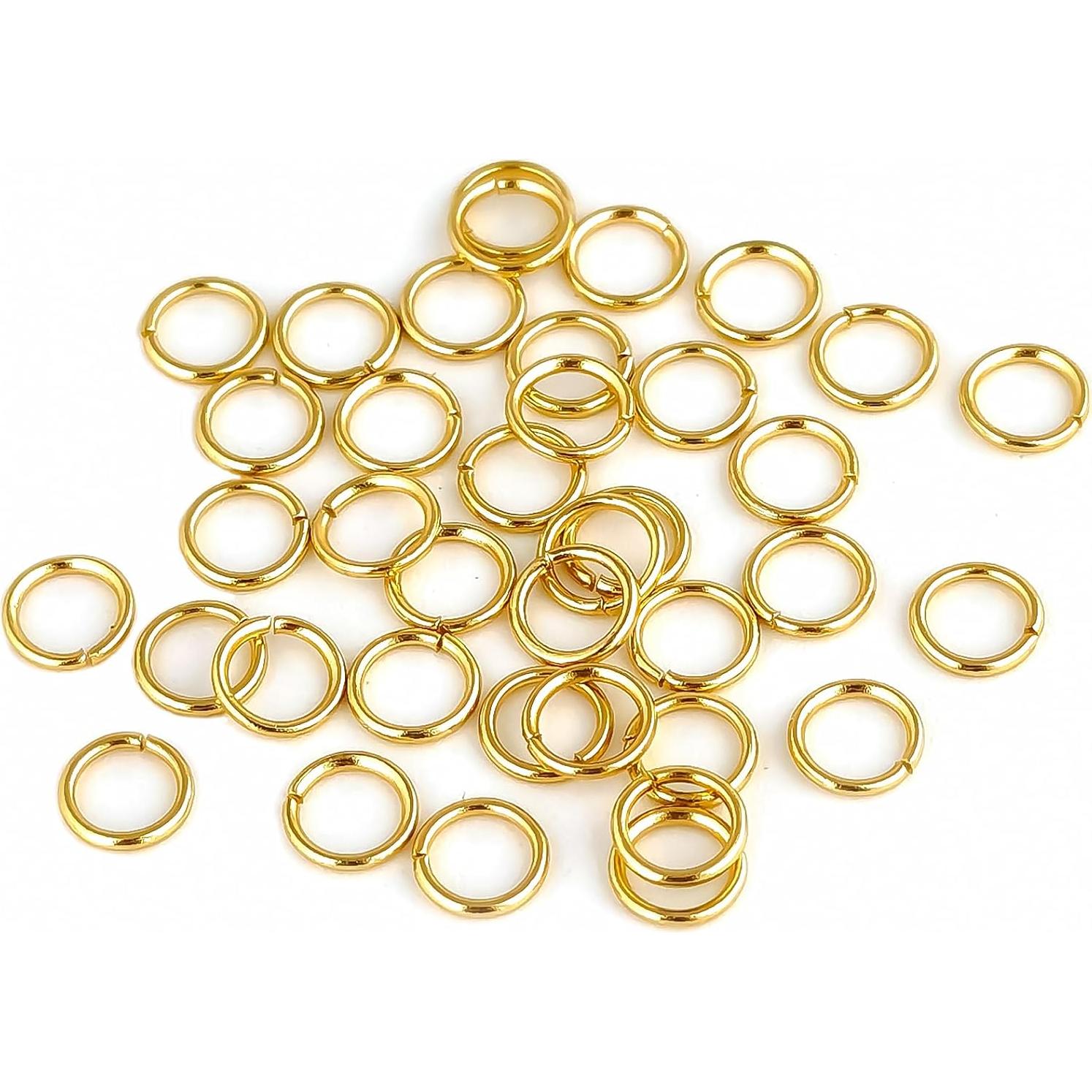 500 Anillas de Salto de Acero Inoxidable CREATZONE 5mm Baño de Oro