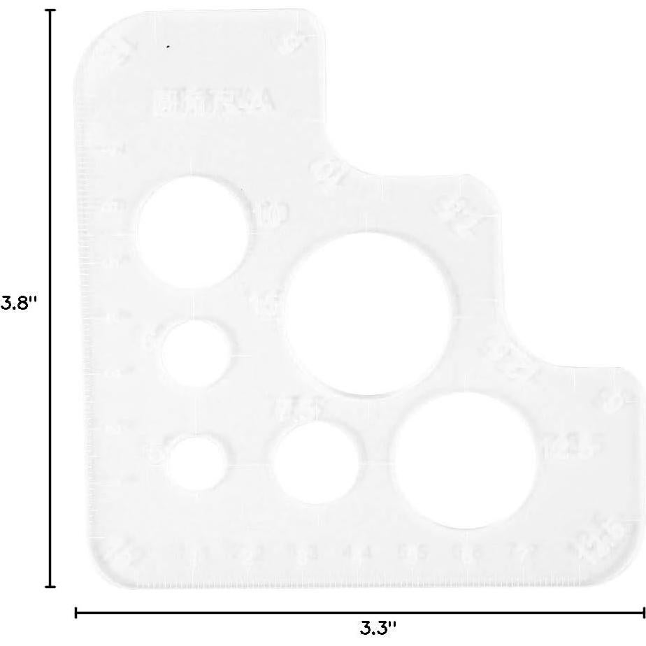 Plantilla de Círculo Acrílico Zerodis para Corte de Cuero