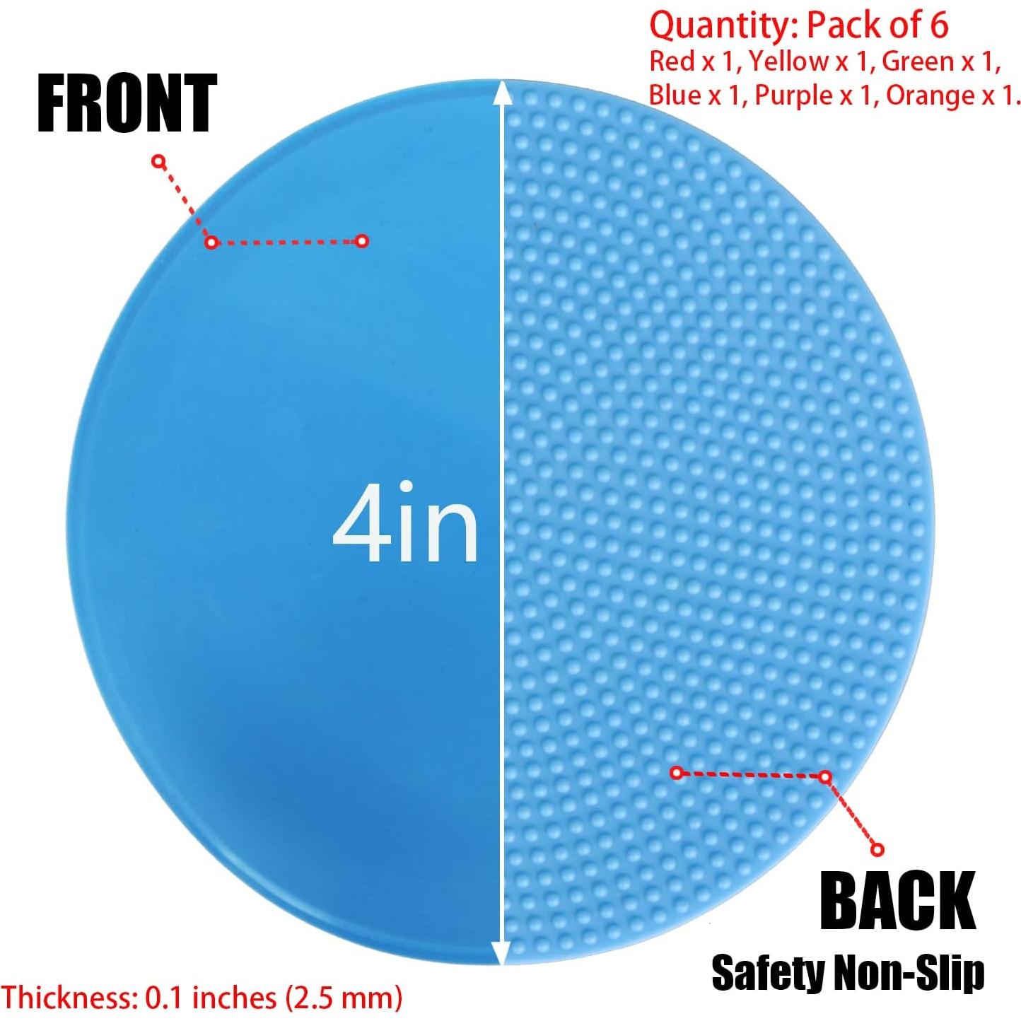 Marcadores de Puntos Antideslizantes Emhumn 4" 6 Piezas TPE