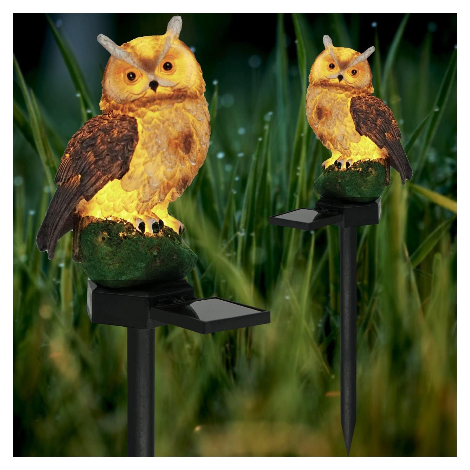 Luces LED Solares de Jardín HENGYOU - Búho Decorativo 2PCS