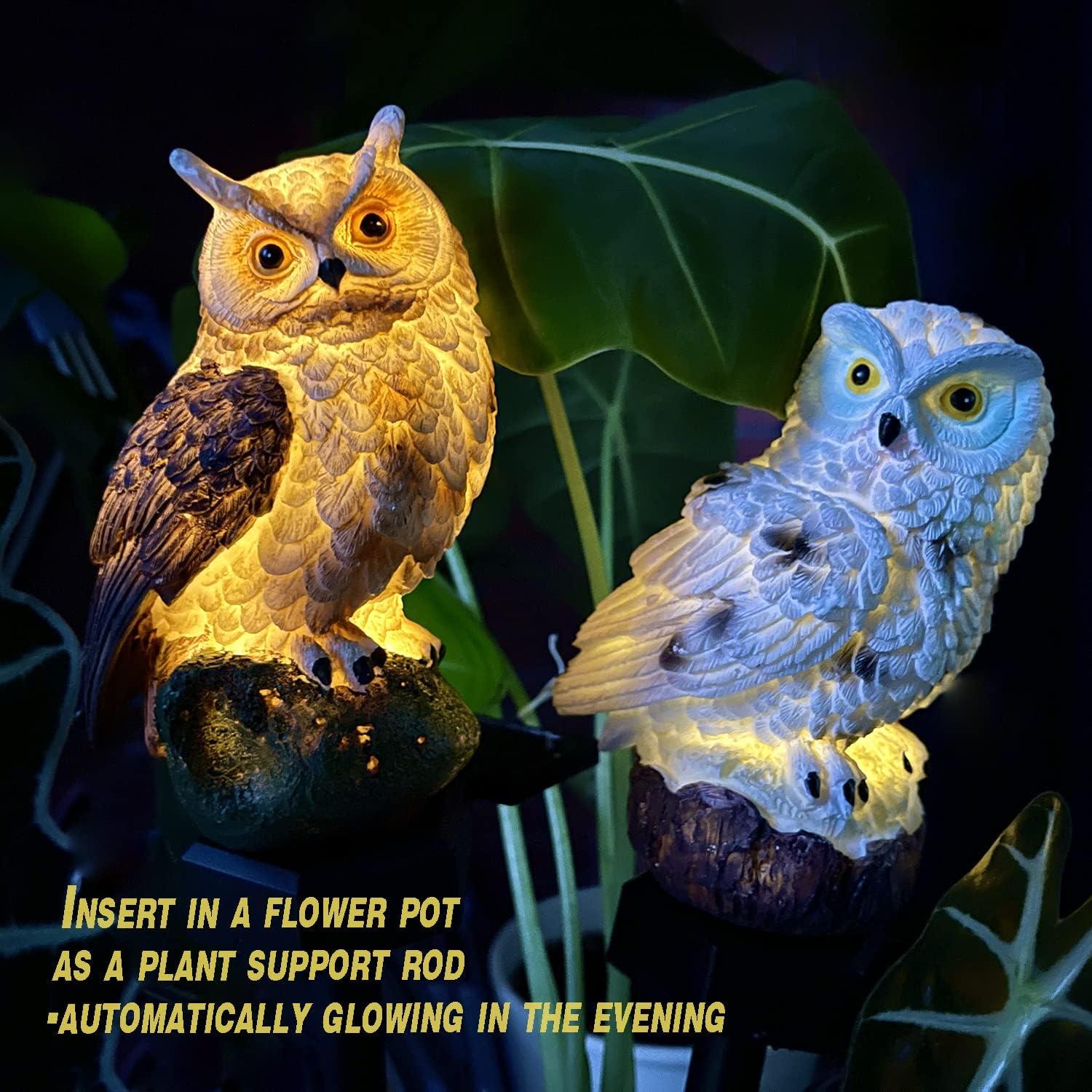 Luces LED Solares de Jardín HENGYOU - Búho Decorativo 2PCS