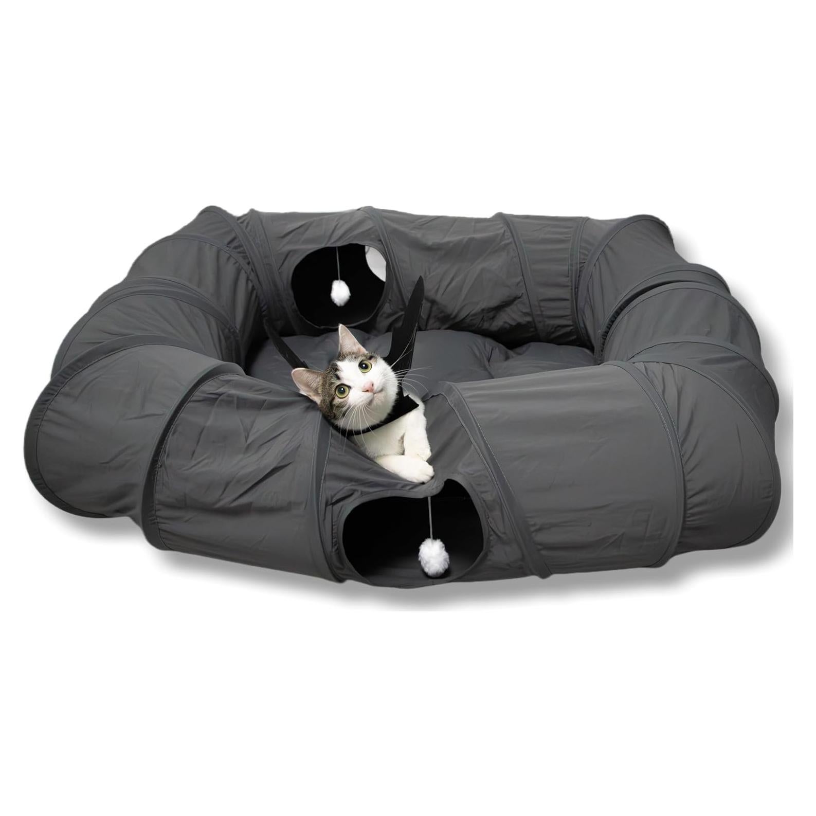 Cama túnel para gatos XxingSheep XL 108x85 cm Gris oscuro
