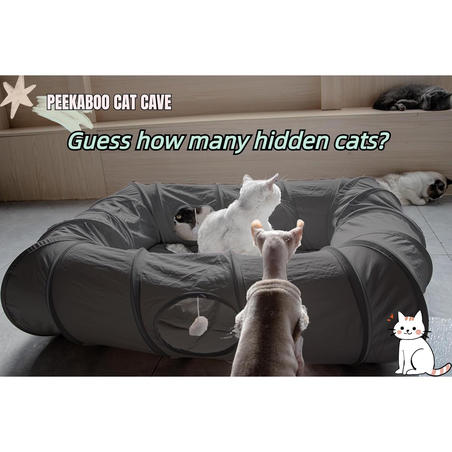 Cama túnel para gatos XxingSheep XL 108x85 cm Gris oscuro