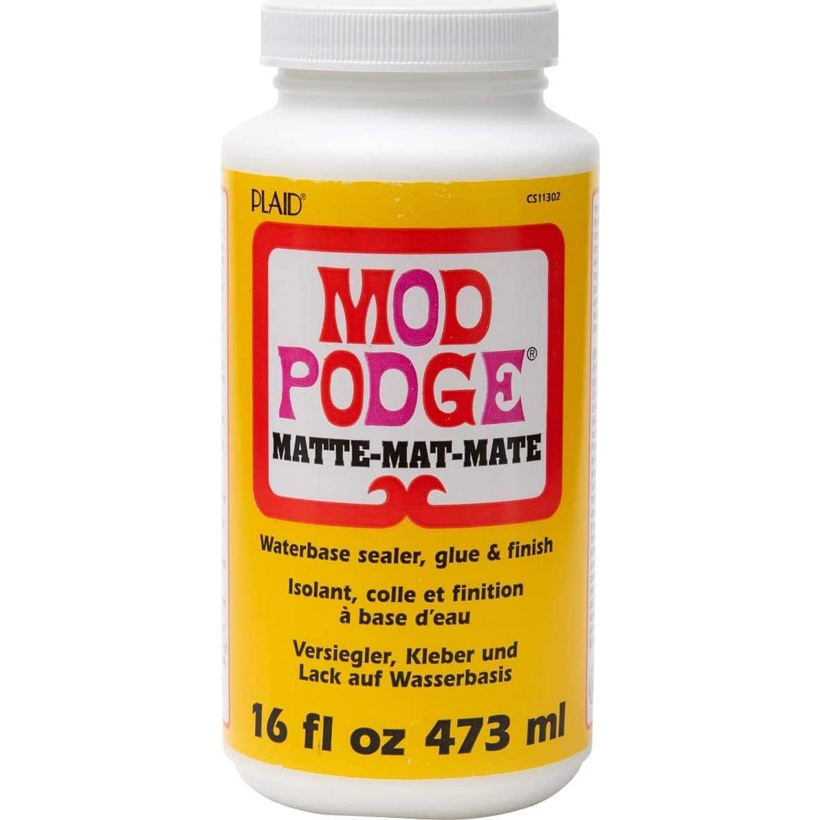 Kit Decoupage Mod Podge 16oz Mate y Brillante + 4 Pinceles