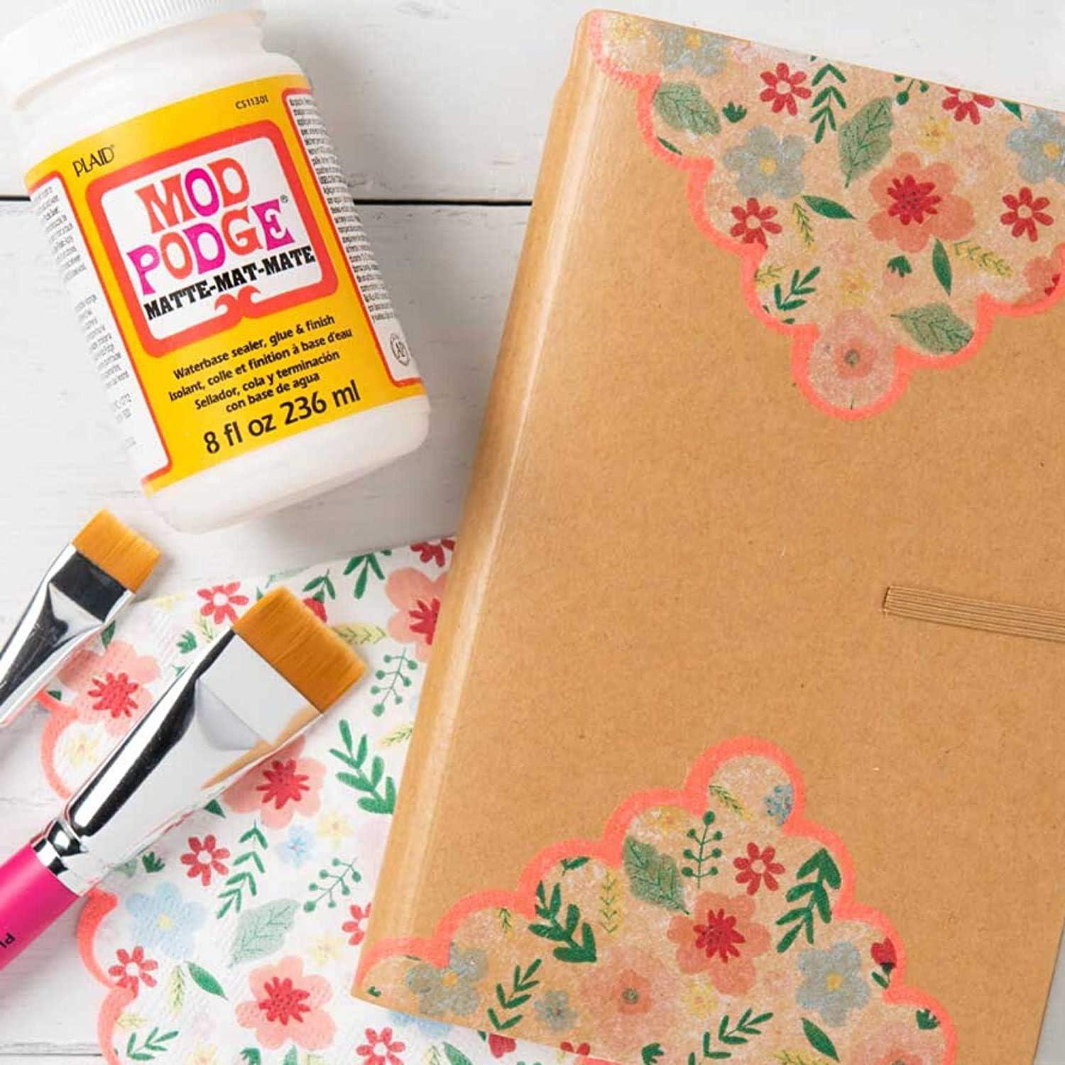 Kit Decoupage Mod Podge 16oz Mate y Brillante + 4 Pinceles