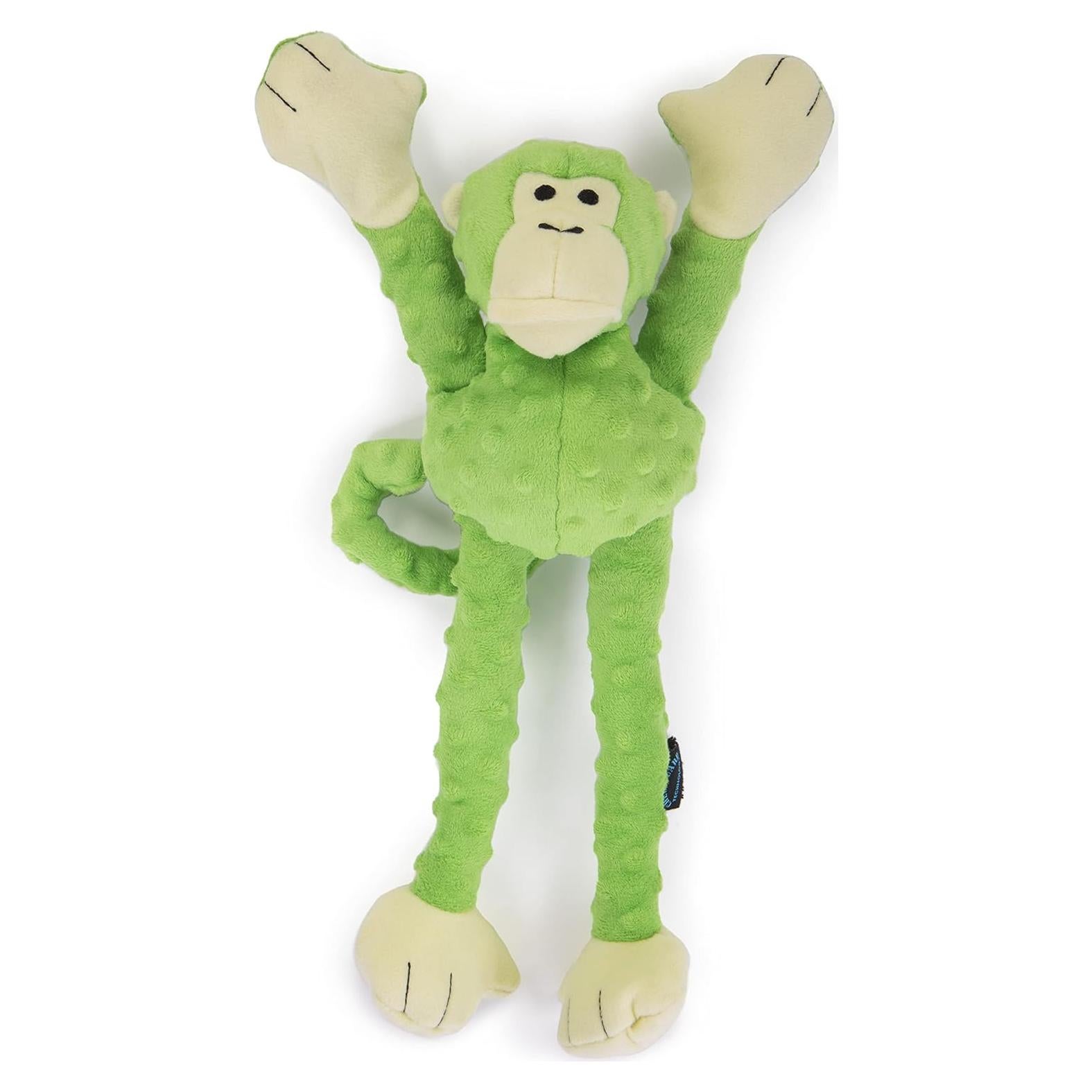 Juguete para Perros goDog Crazy Tugs Mono Plush Grande - Verde