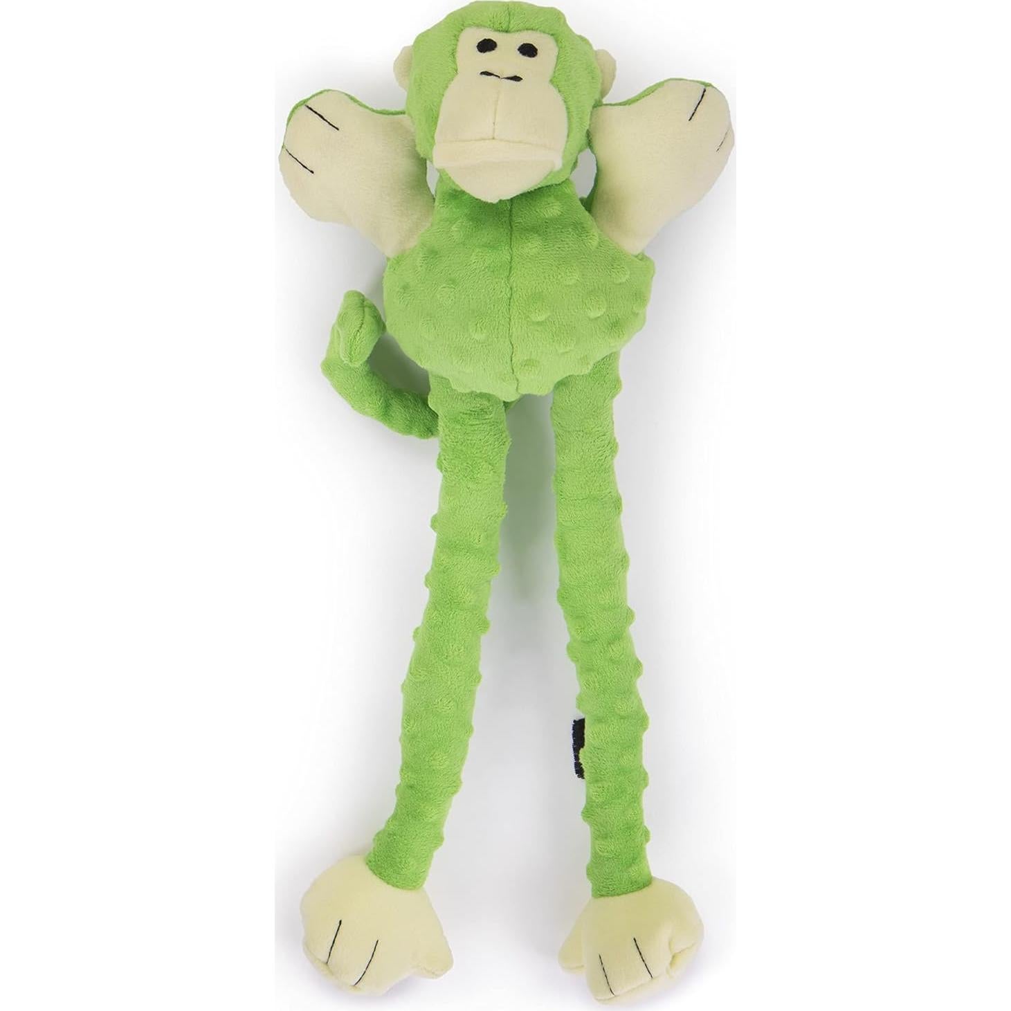 Juguete para Perros goDog Crazy Tugs Mono Plush Grande - Verde