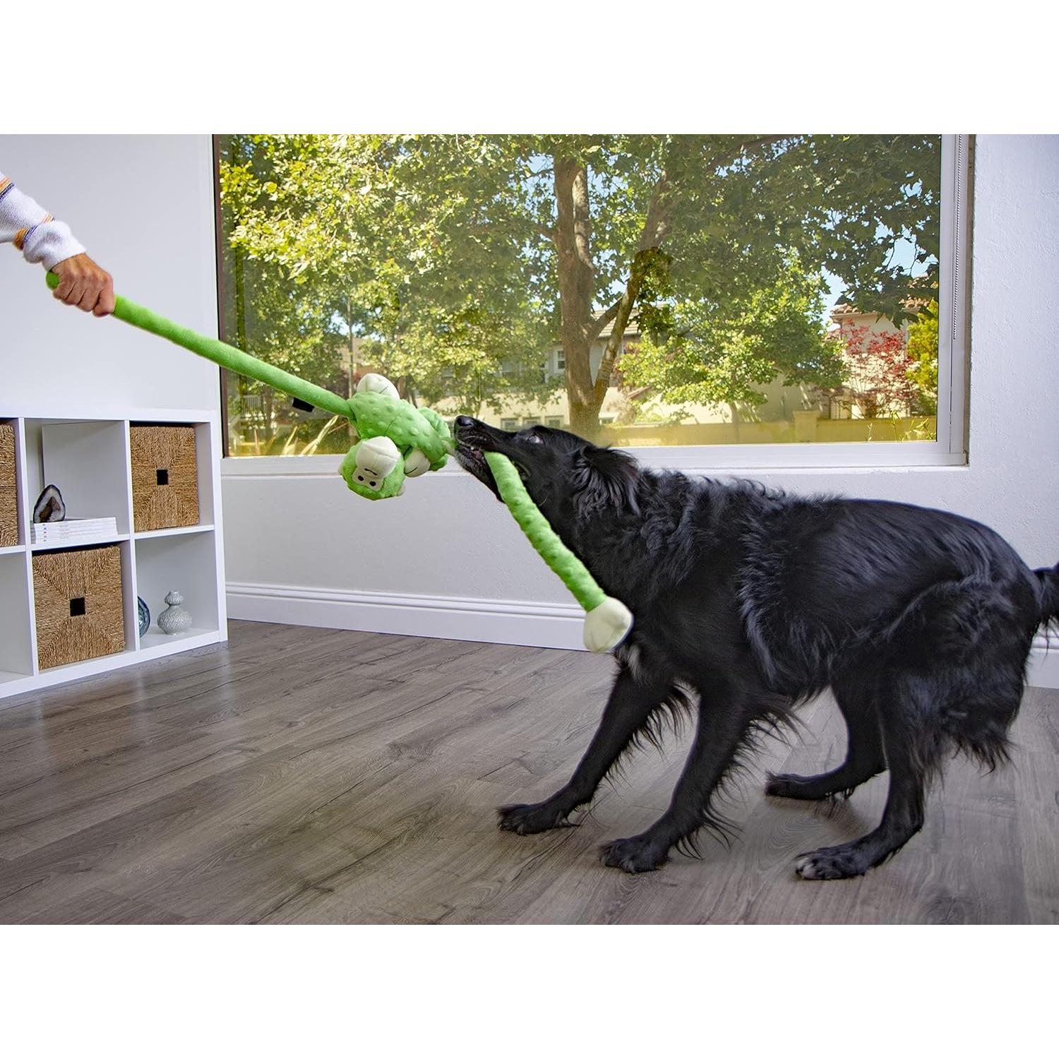 Juguete para Perros goDog Crazy Tugs Mono Plush Grande - Verde