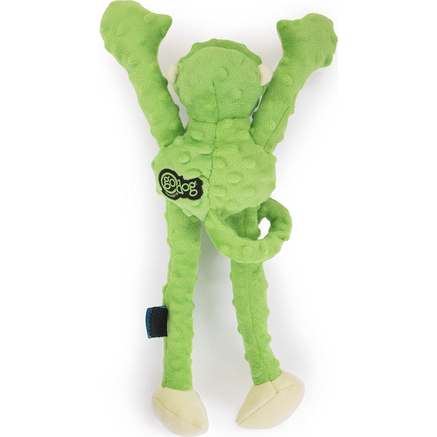 Juguete para Perros goDog Crazy Tugs Mono Plush Grande - Verde