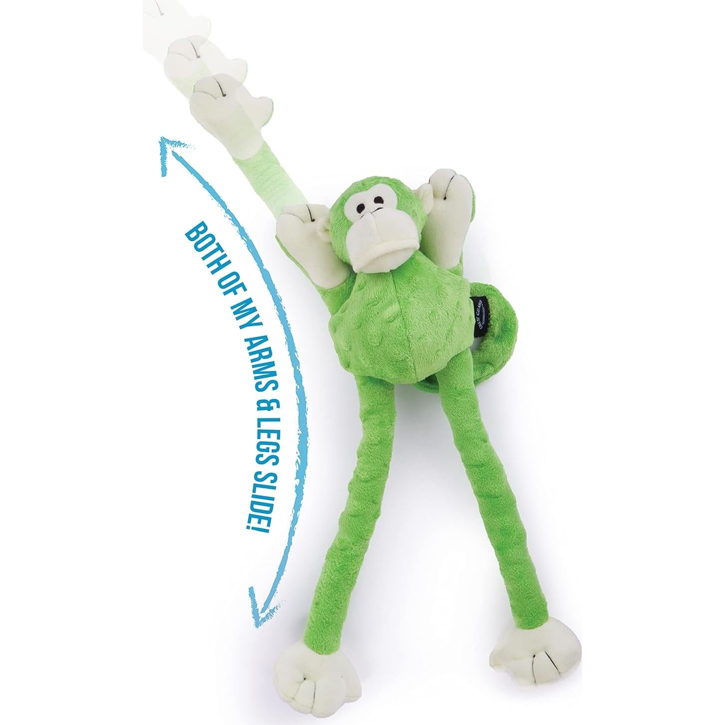 Juguete para Perros goDog Crazy Tugs Mono Plush Grande - Verde