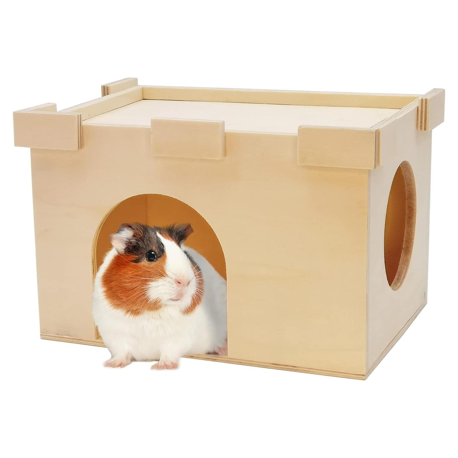 Casa de Cobaya Fhiny de Madera con Ventana Ventilada 25.1x18.5cm