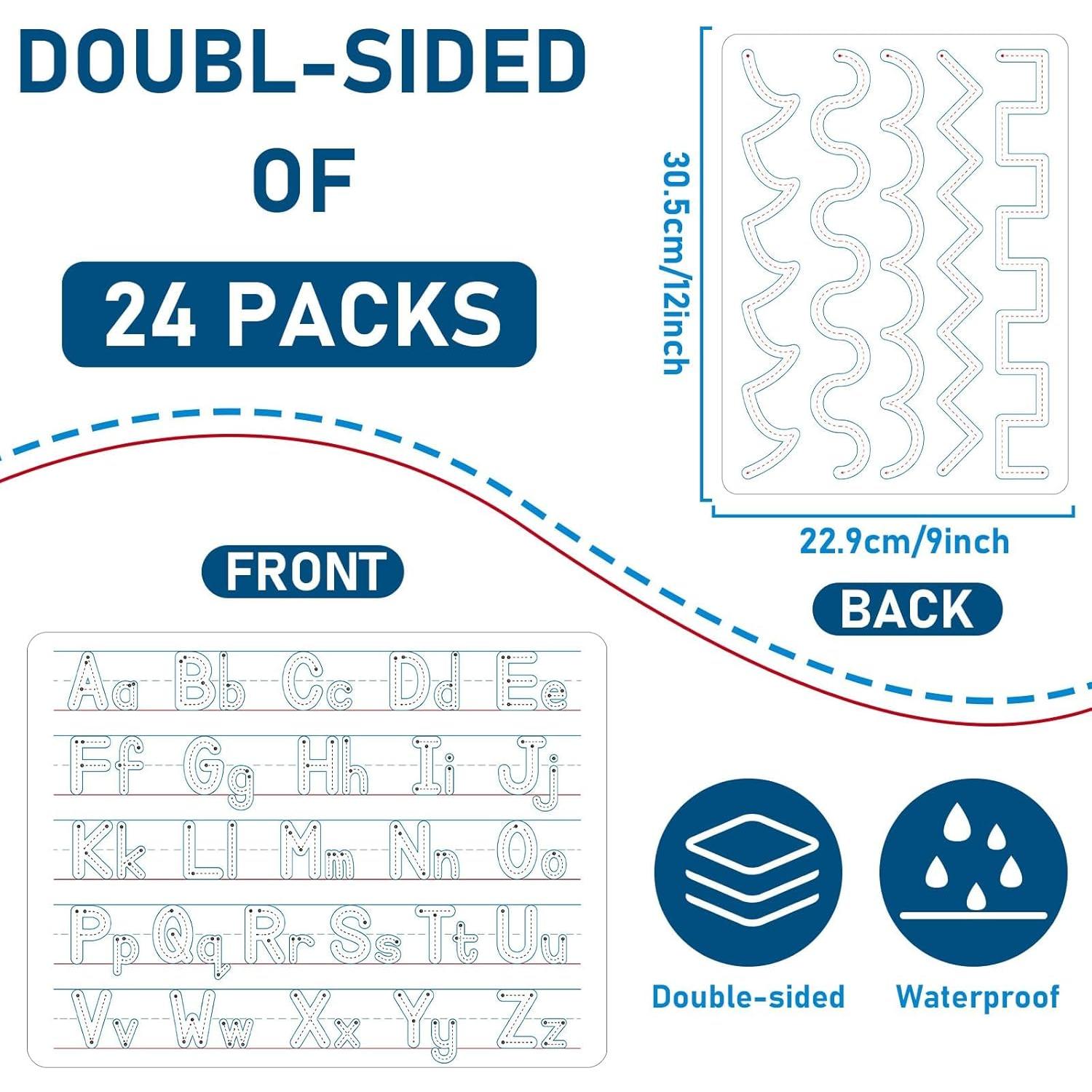 24 Piezas Pizarras Borrables Naozinebi 30x22 cm Trazado ABC