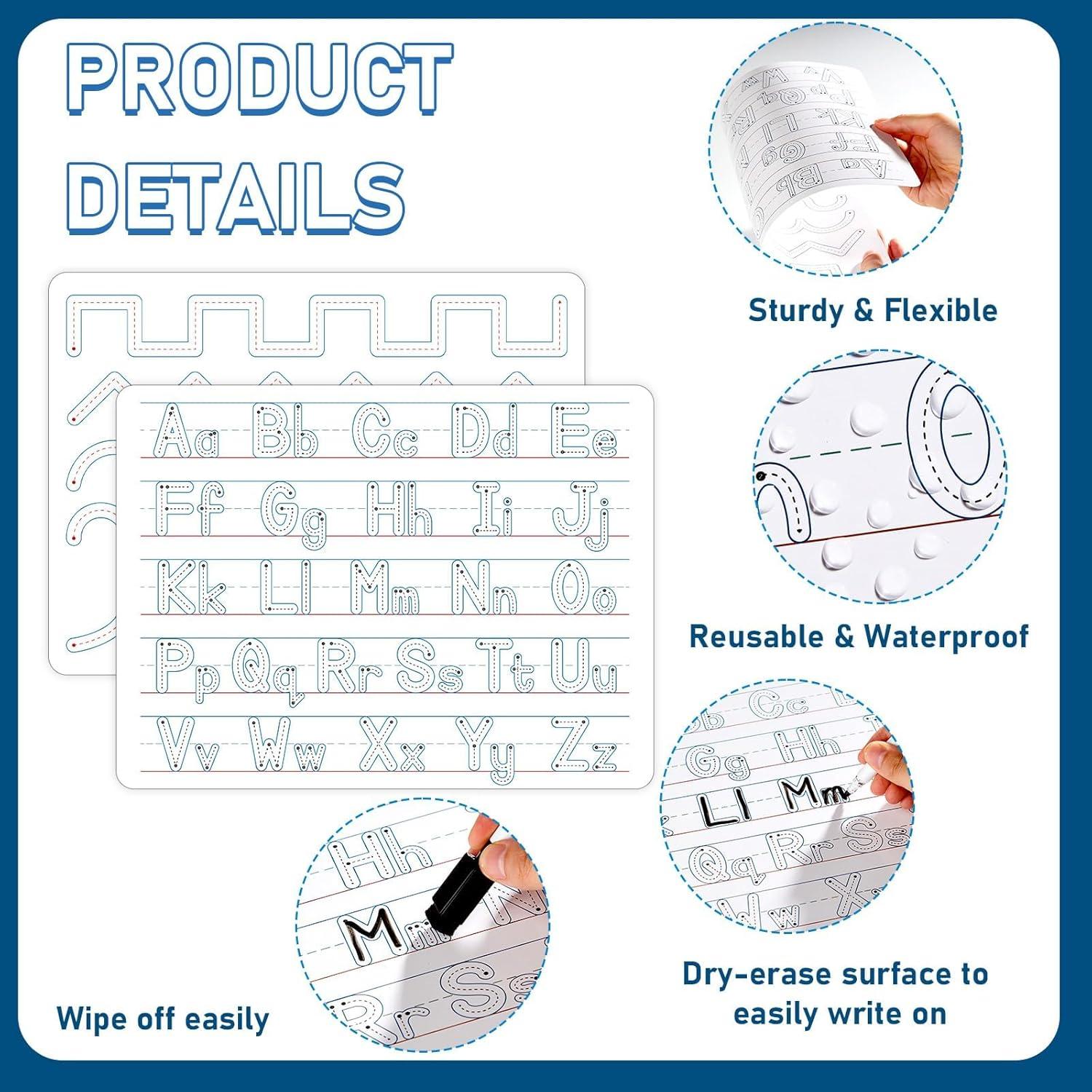 24 Piezas Pizarras Borrables Naozinebi 30x22 cm Trazado ABC