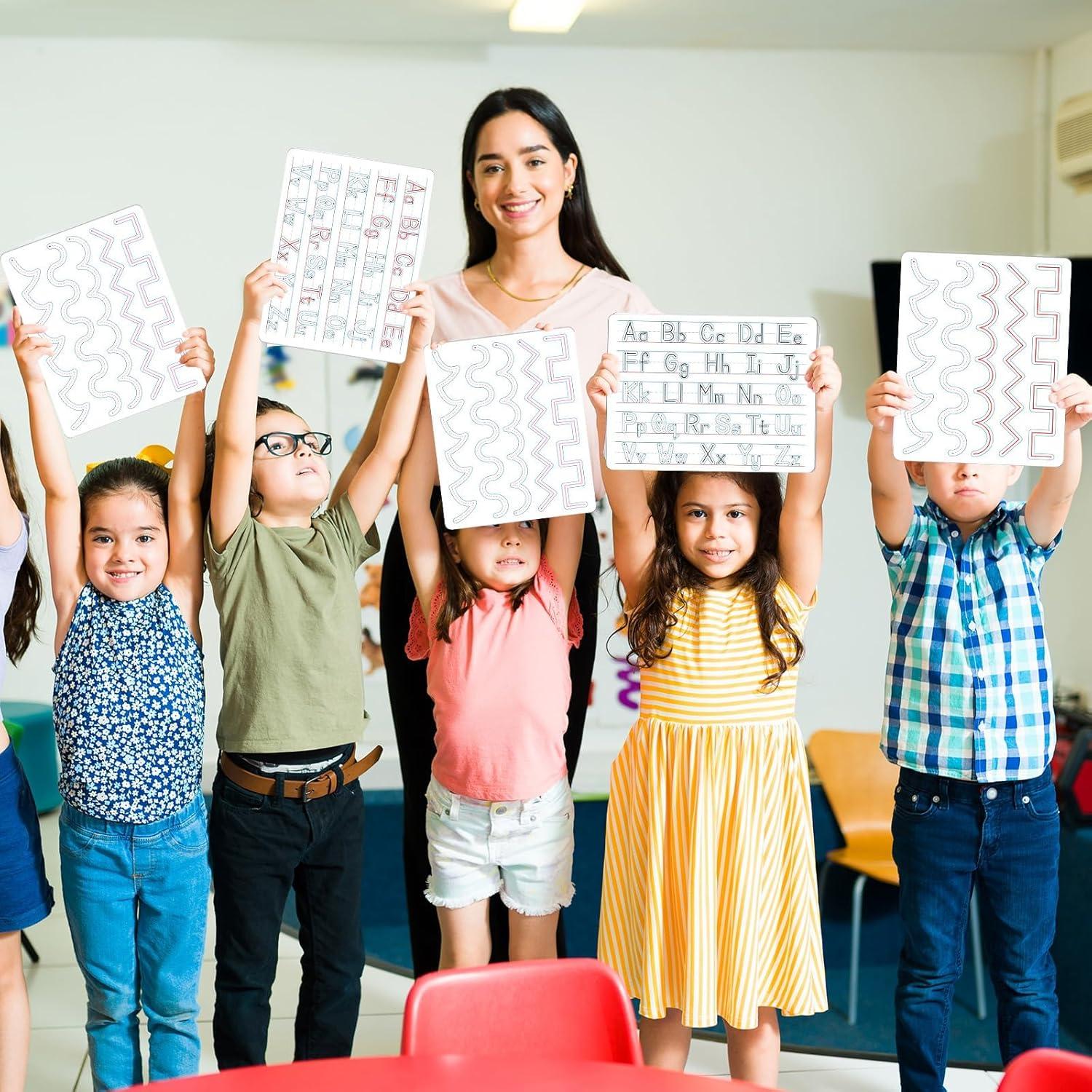 24 Piezas Pizarras Borrables Naozinebi 30x22 cm Trazado ABC