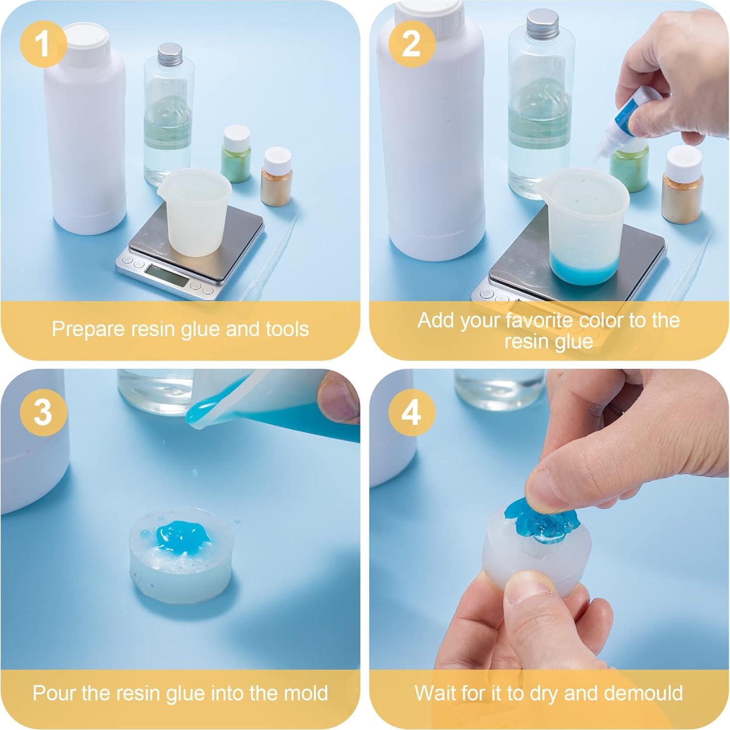 Molde de Silicona para Resina de Flores PAGOW 5 Piezas