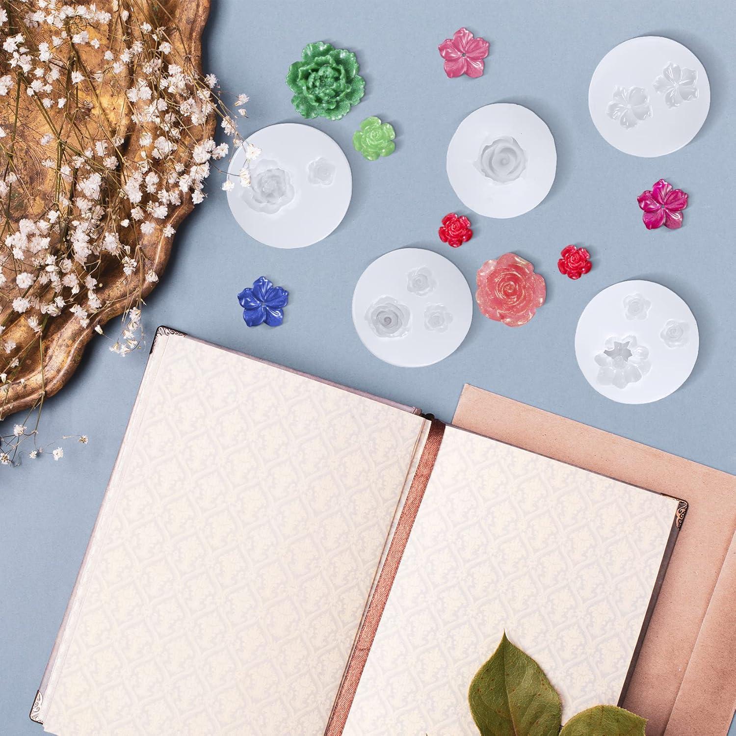 Molde de Silicona para Resina de Flores PAGOW 5 Piezas