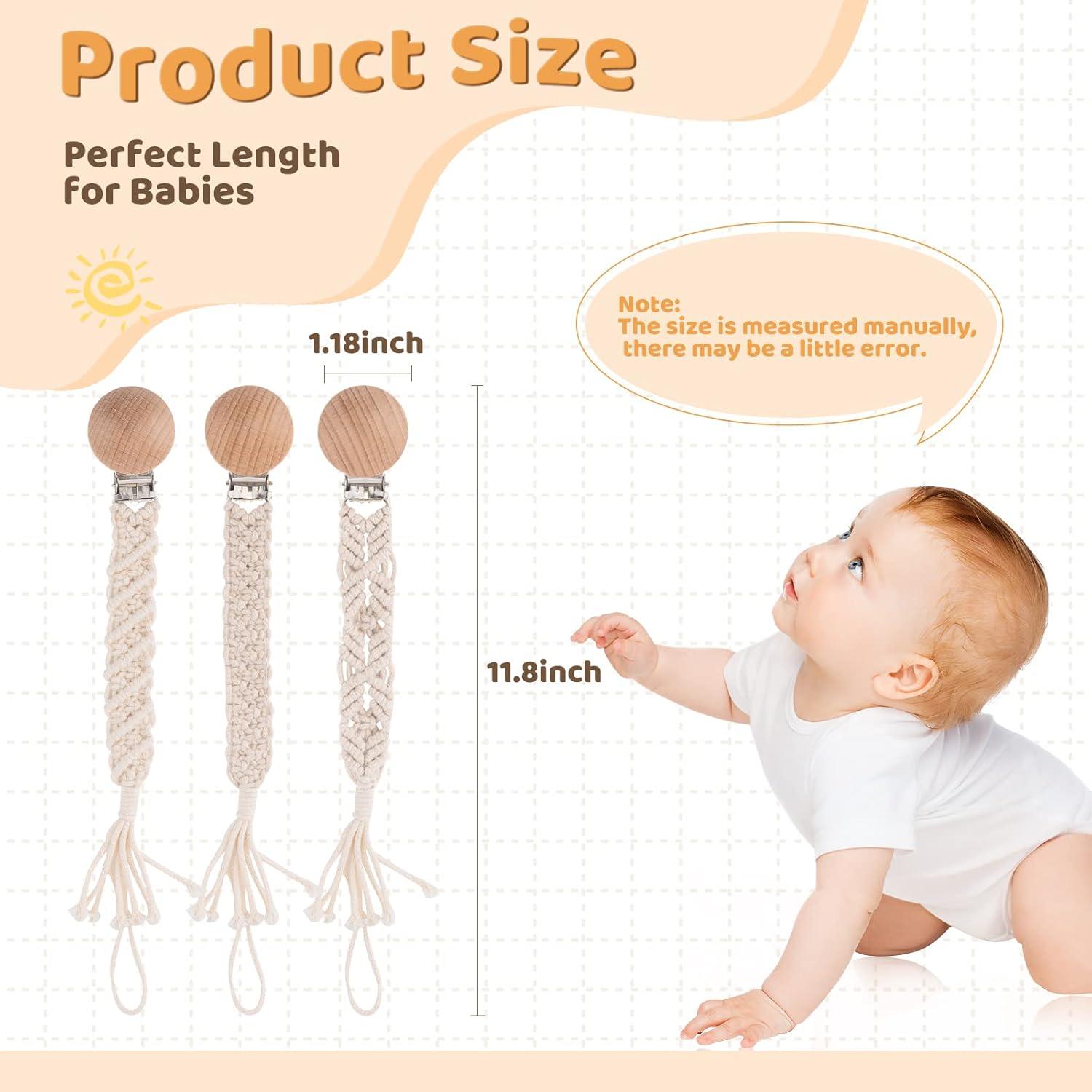 Clip de Chupete Boho Symbolife para Bebés - Algodón Trenzado