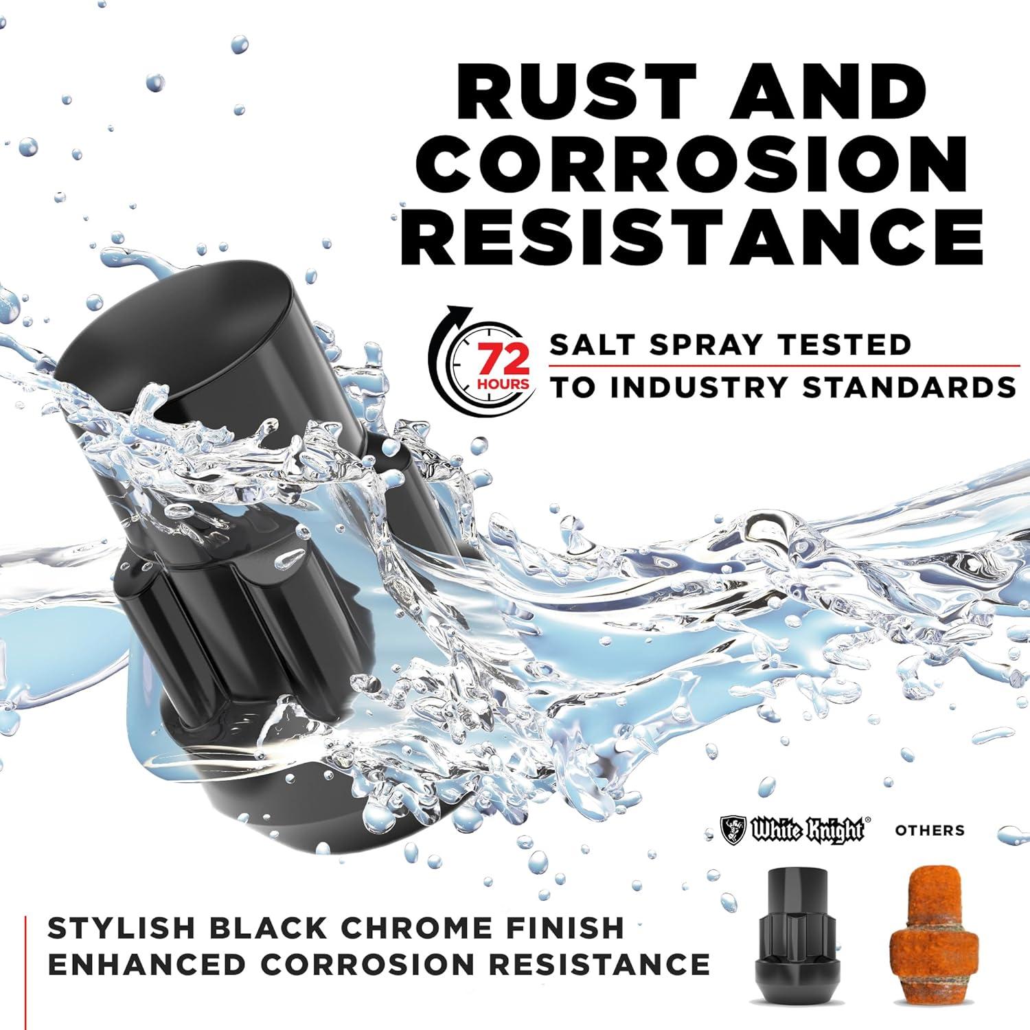 Bloqueos de Rueda Caballero Blanco 40600SBK M12x1.25 4 Paquete