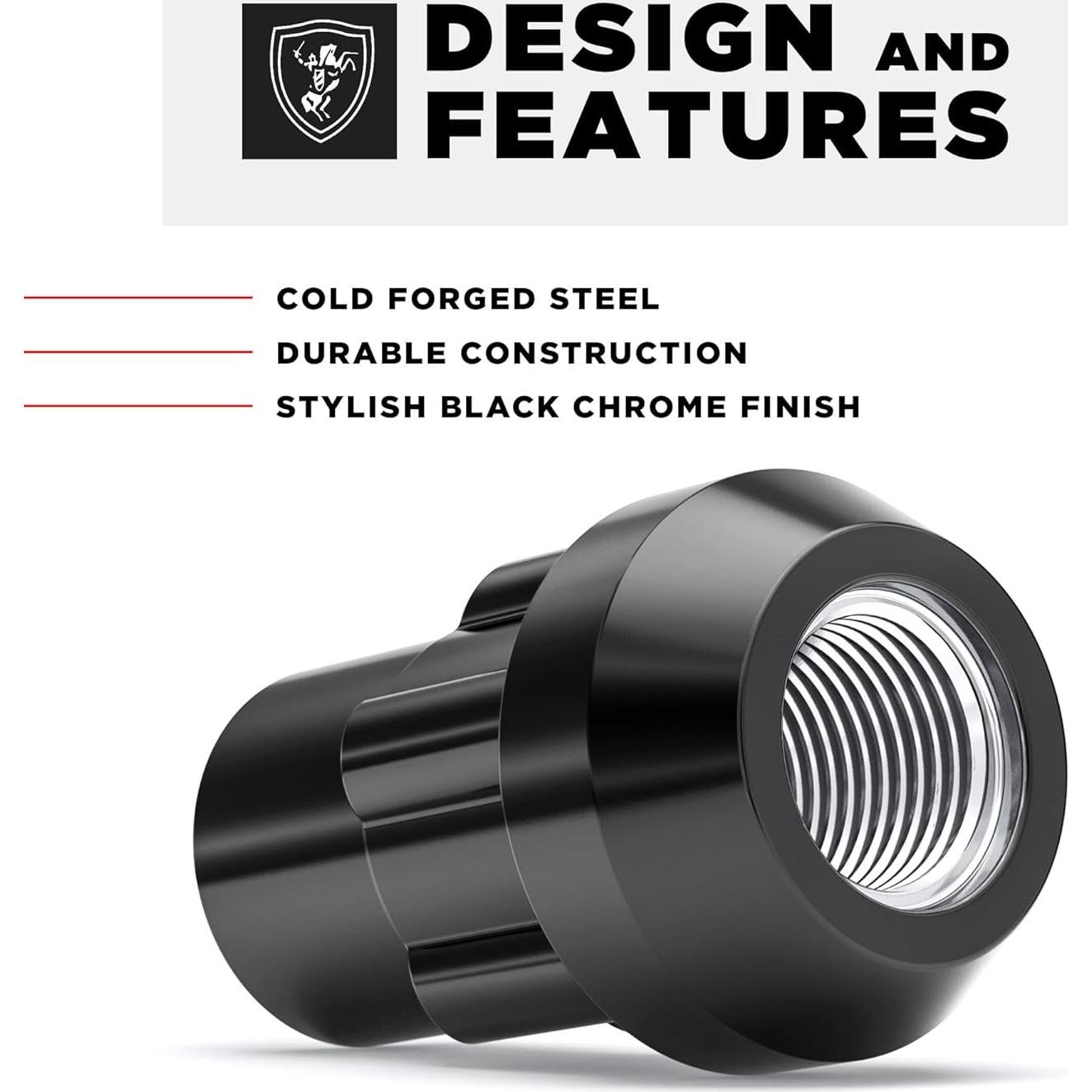 Bloqueos de Rueda Caballero Blanco 40600SBK M12x1.25 4 Paquete