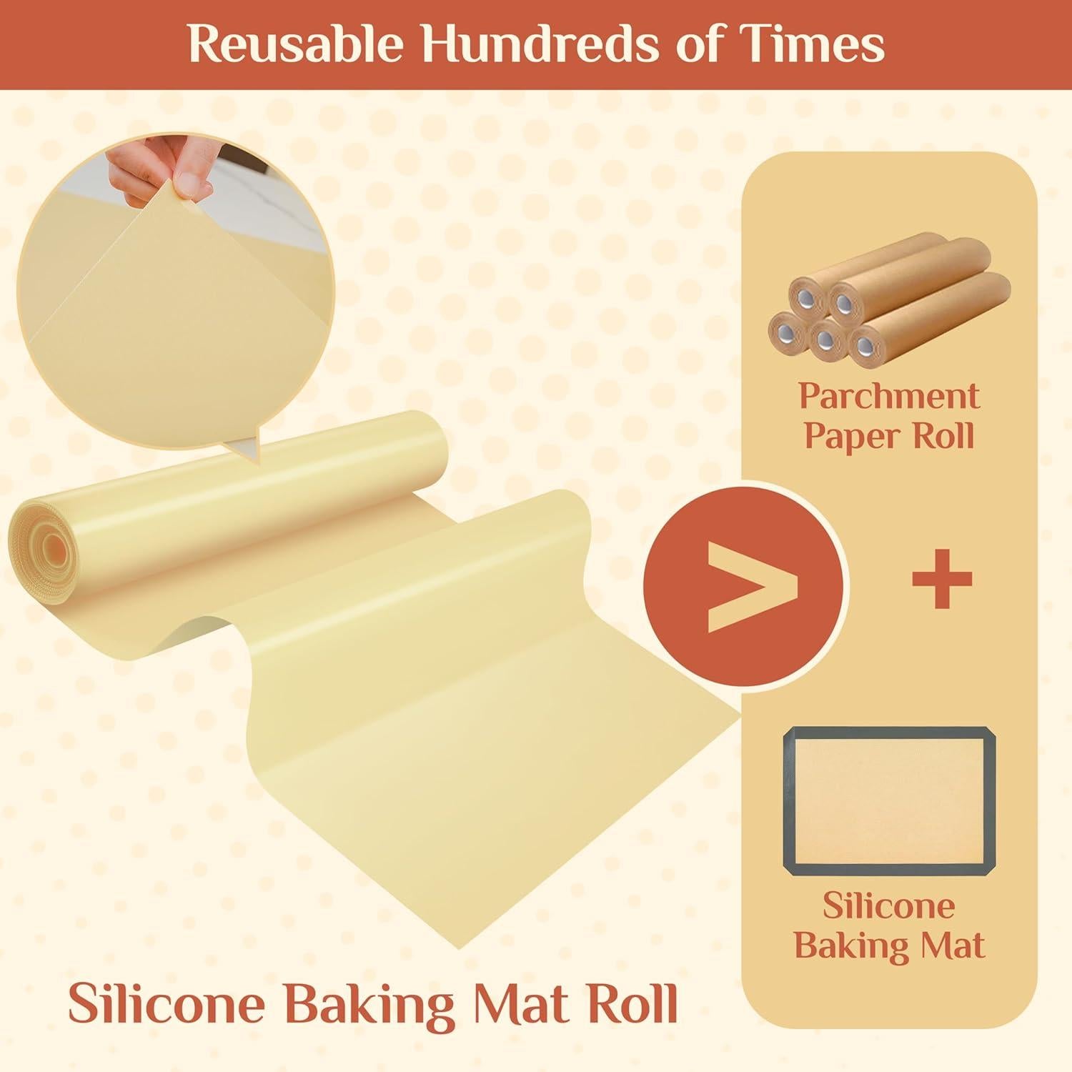 Alfombrilla de Silicona para Hornear GTJ Beige 30.48x304.8 cm