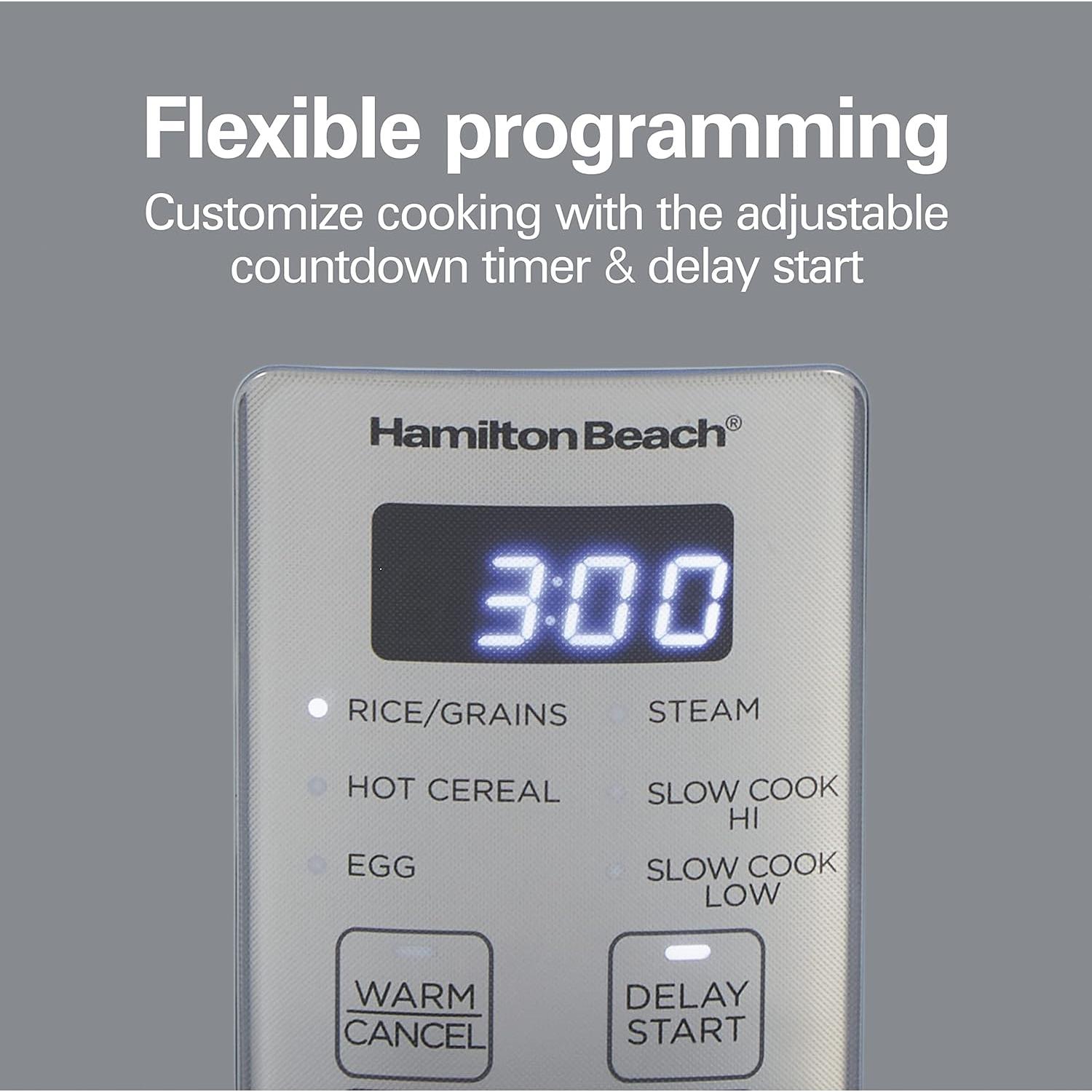 Cocinero de Arroz Digital Programable Hamilton Beach 12 Tazas