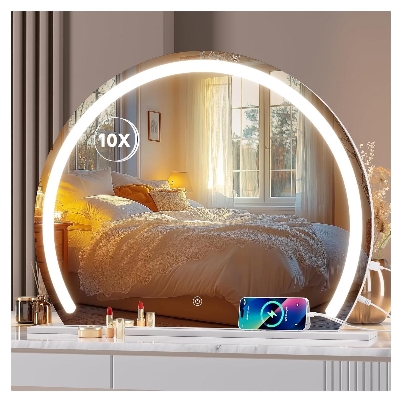 Espejo de Tocador Hasipu LED 57.9x46 cm 3 Modos Iluminación