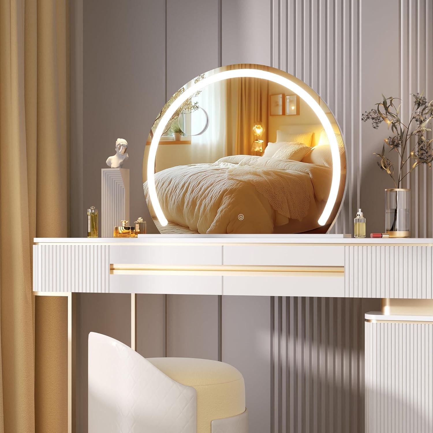 Espejo de Tocador Hasipu LED 57.9x46 cm 3 Modos Iluminación