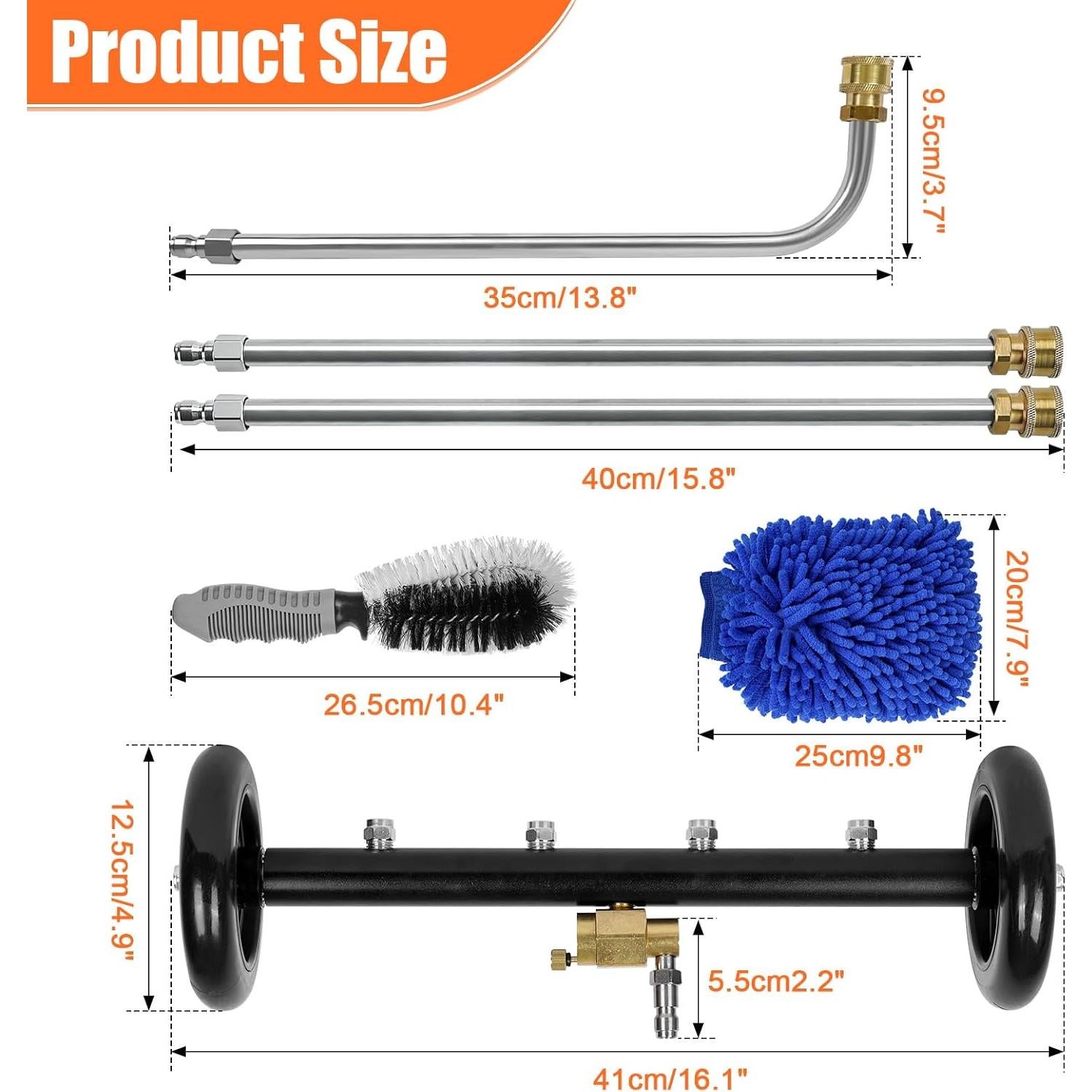 Limpiador de Chasis a Presión YUET 2-en-1 4000 PSI Kit 7 Piezas