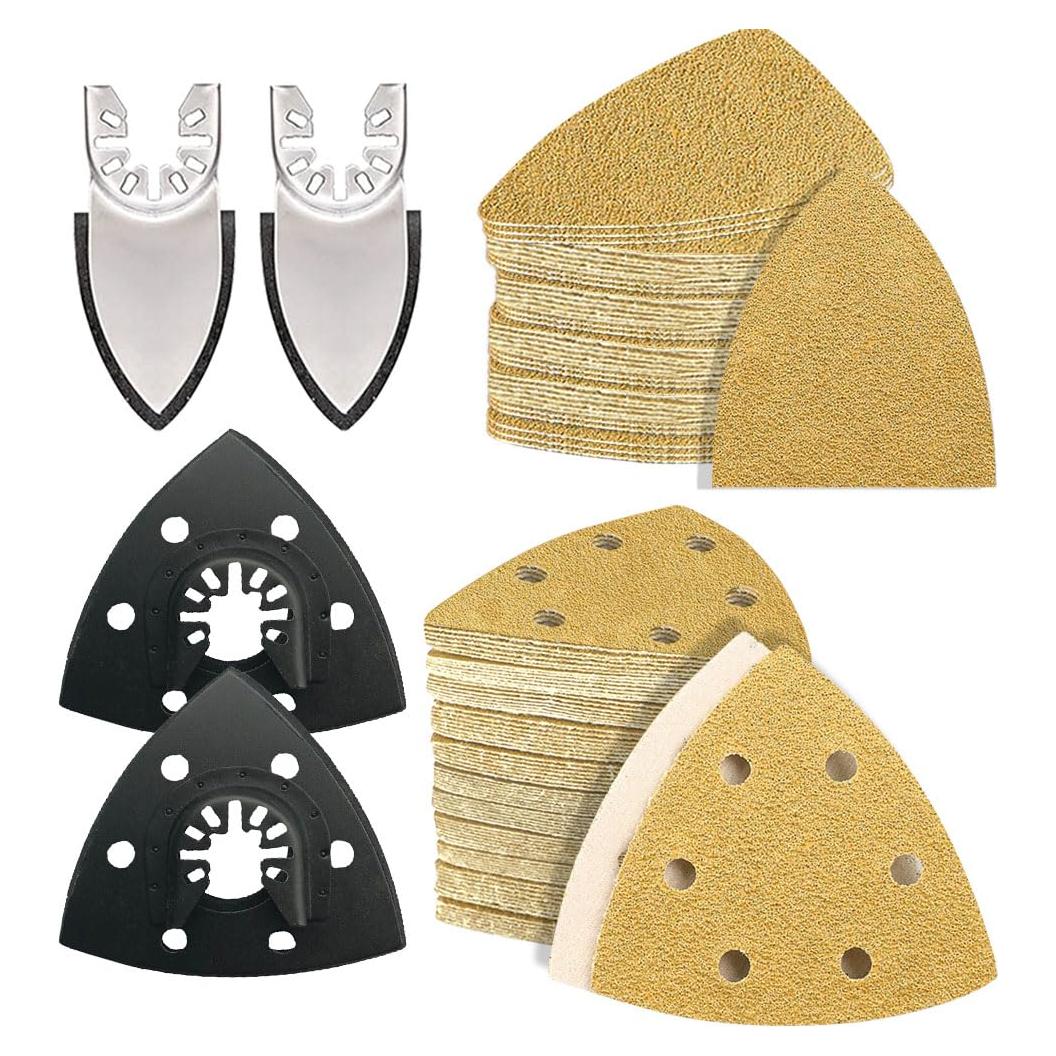 104 Piezas Almohadillas de Lijado Aozzy para Herramienta Oscilante