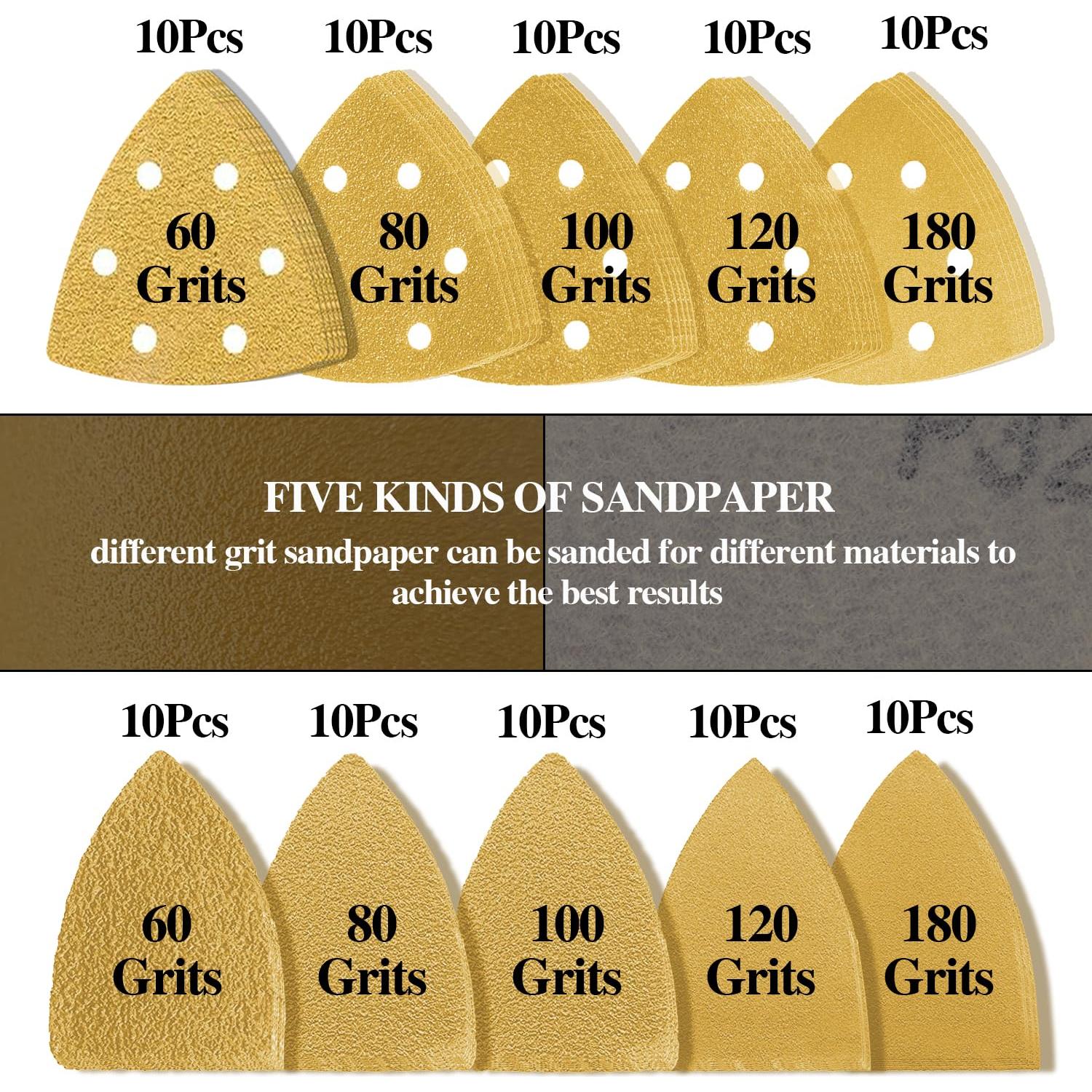 104 Piezas Almohadillas de Lijado Aozzy para Herramienta Oscilante