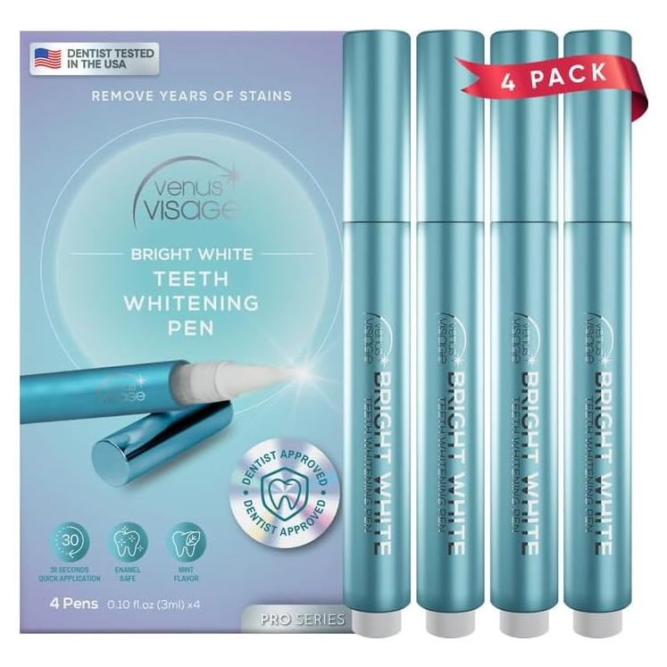 Bolígrafo Blanqueador de Dientes Venus Visage - 4 Pcs - Menta