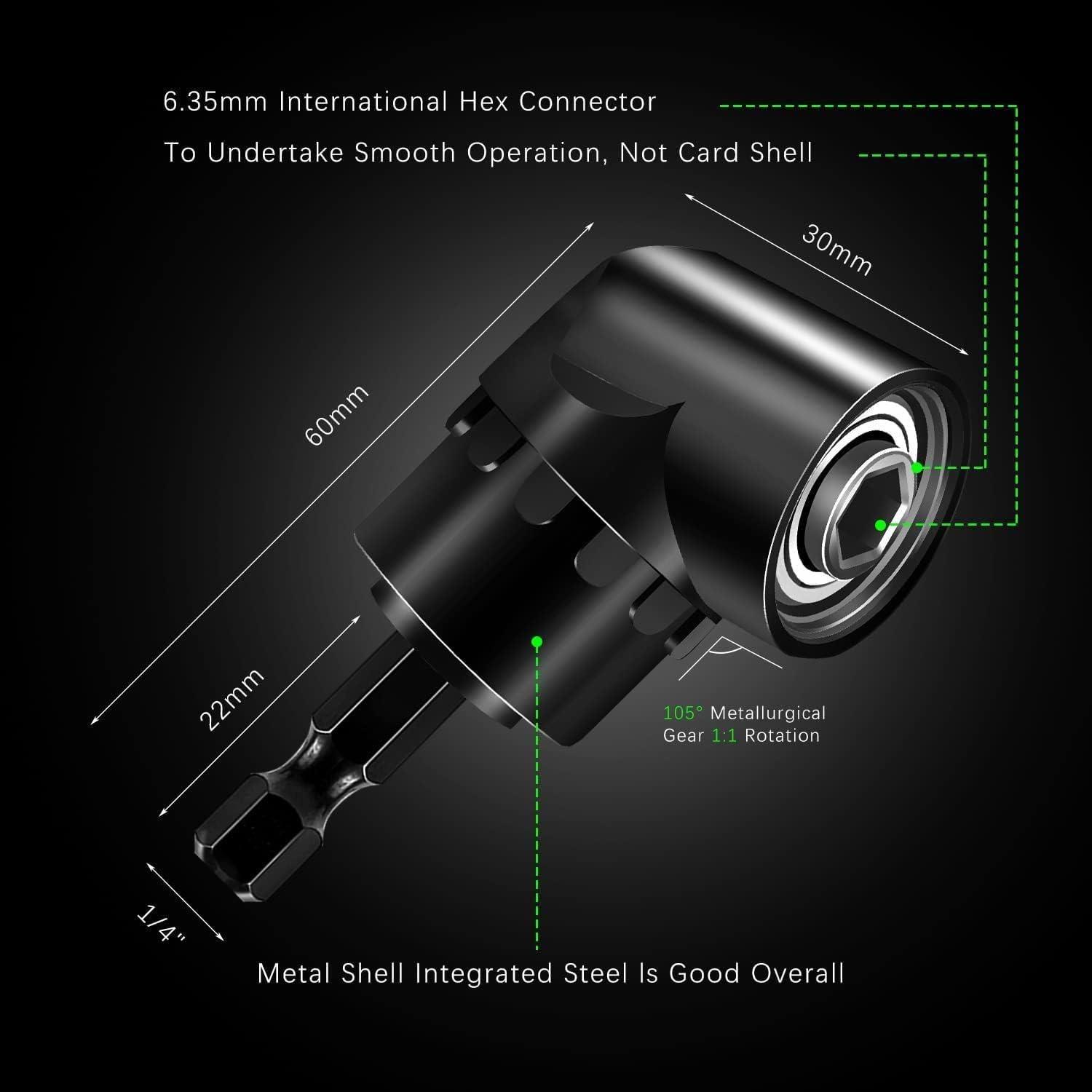 Juego de adaptadores de socket de 3 piezas GUYINOYI 105°