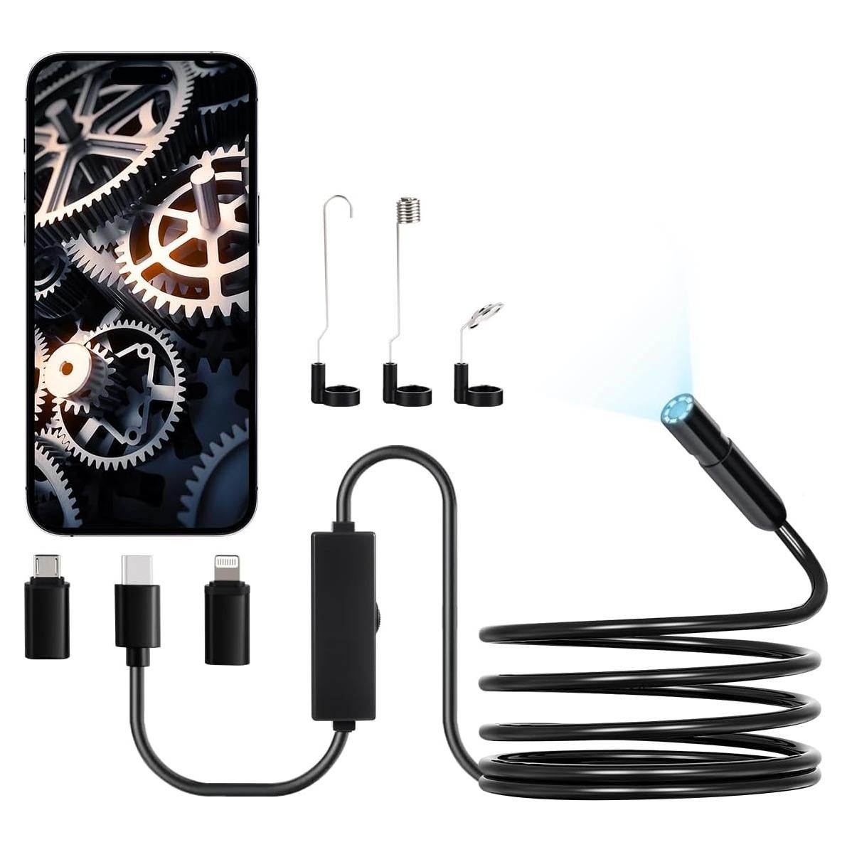 Cámara Endoscópica VEVOR 3M HD 1920P con Luz LED IP67