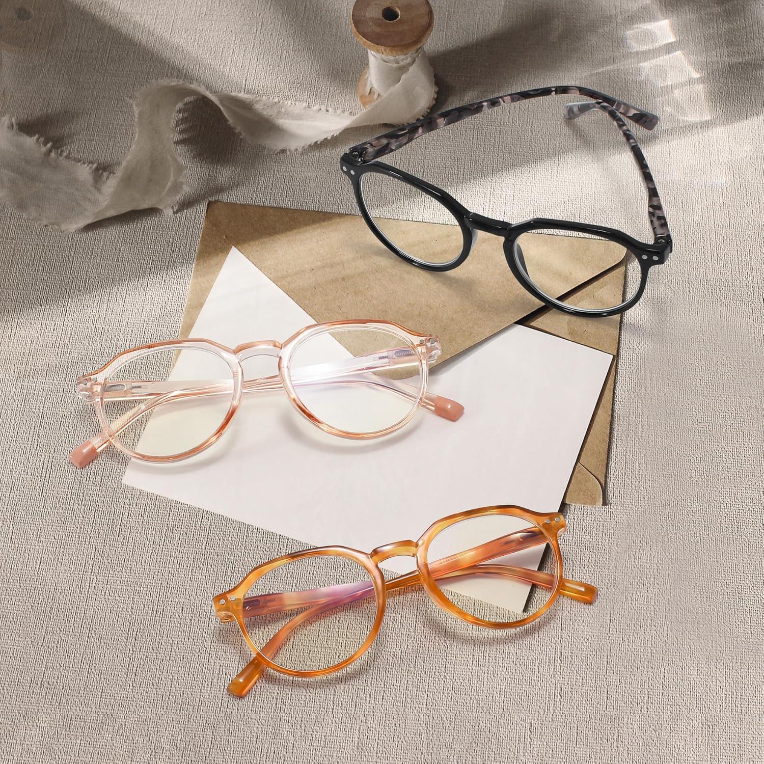 EASY READ 3 Pares Gafas de Lectura Redondas con Bloqueo Luz Azul