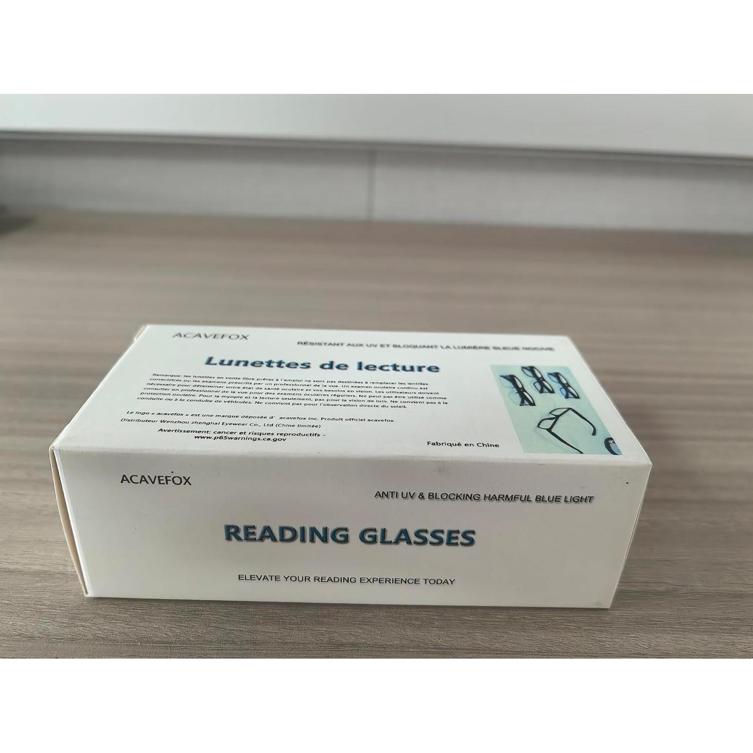 Paquete de 4 Gafas de Lectura Acavefox 1.0 Bloqueo Luz Azul