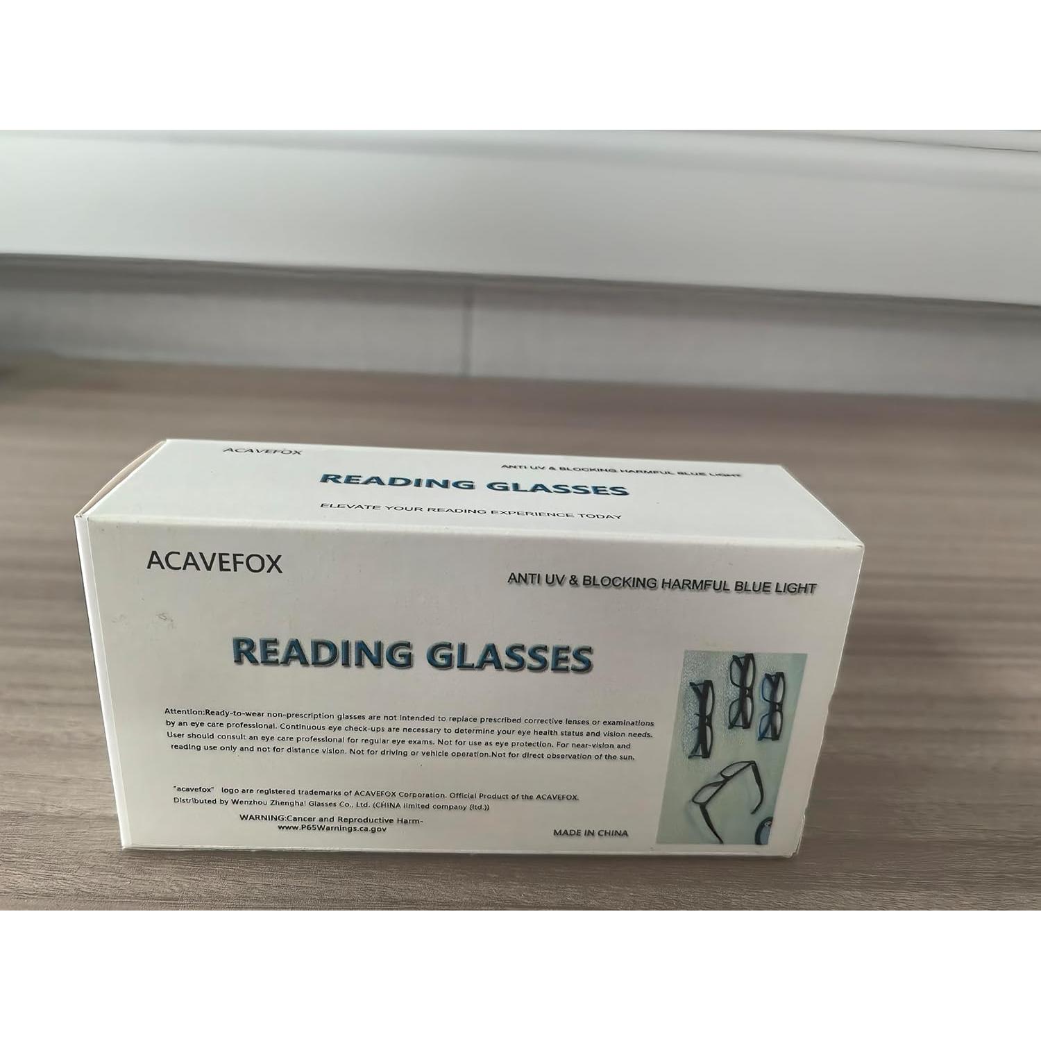 Paquete de 4 Gafas de Lectura Acavefox 1.0 Bloqueo Luz Azul