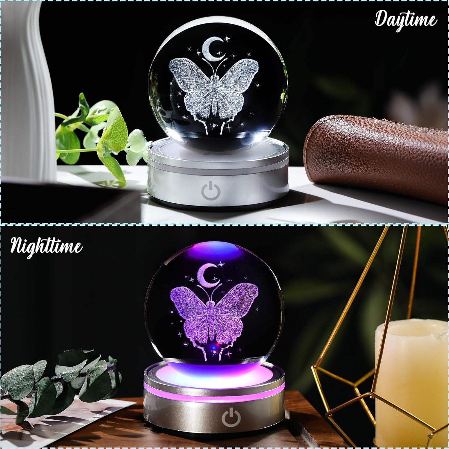 Esfera de Cristal 3D Mariposa con Luna 8cm Arikyrist