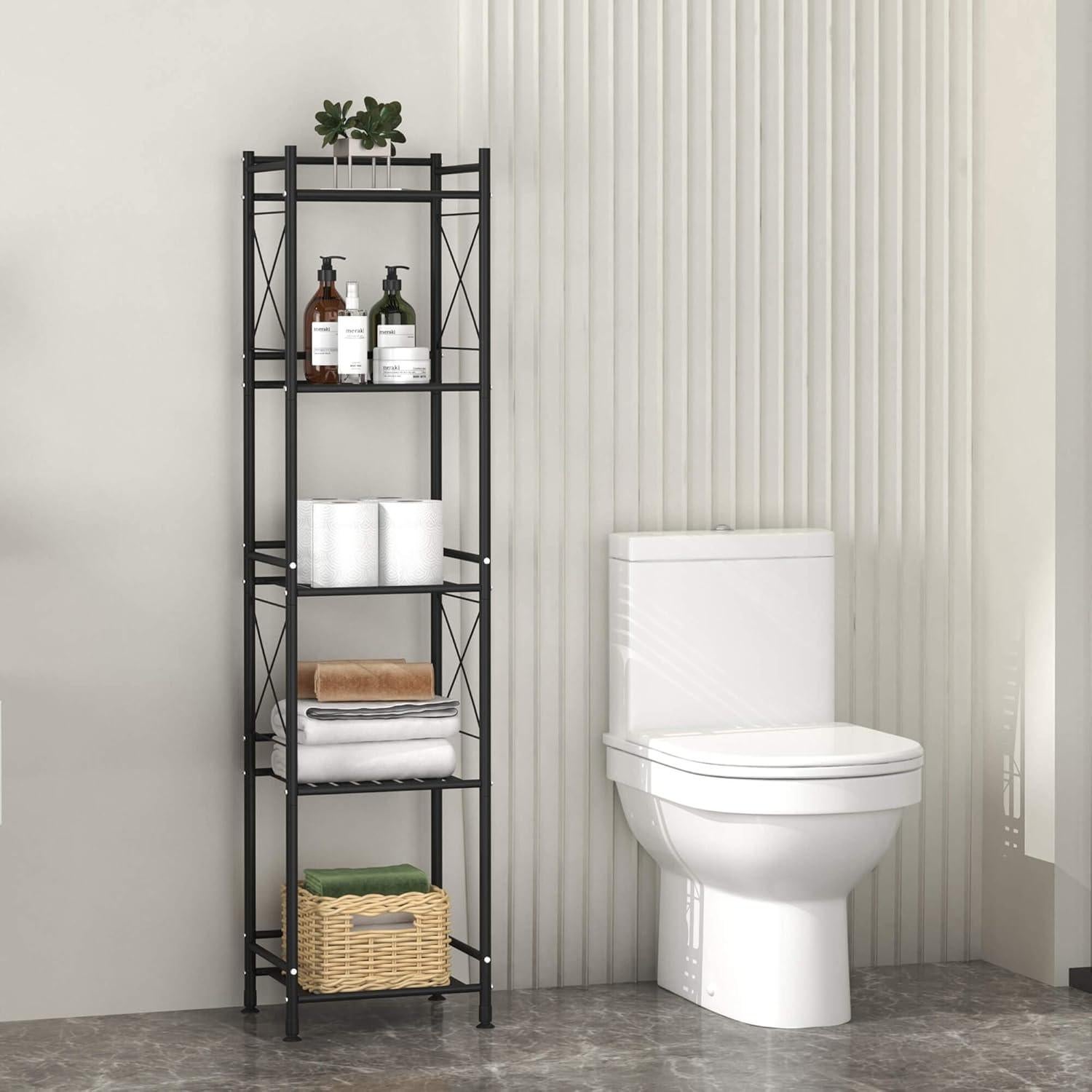 Estante de almacenamiento TZAMLI 5 niveles metal negro mate