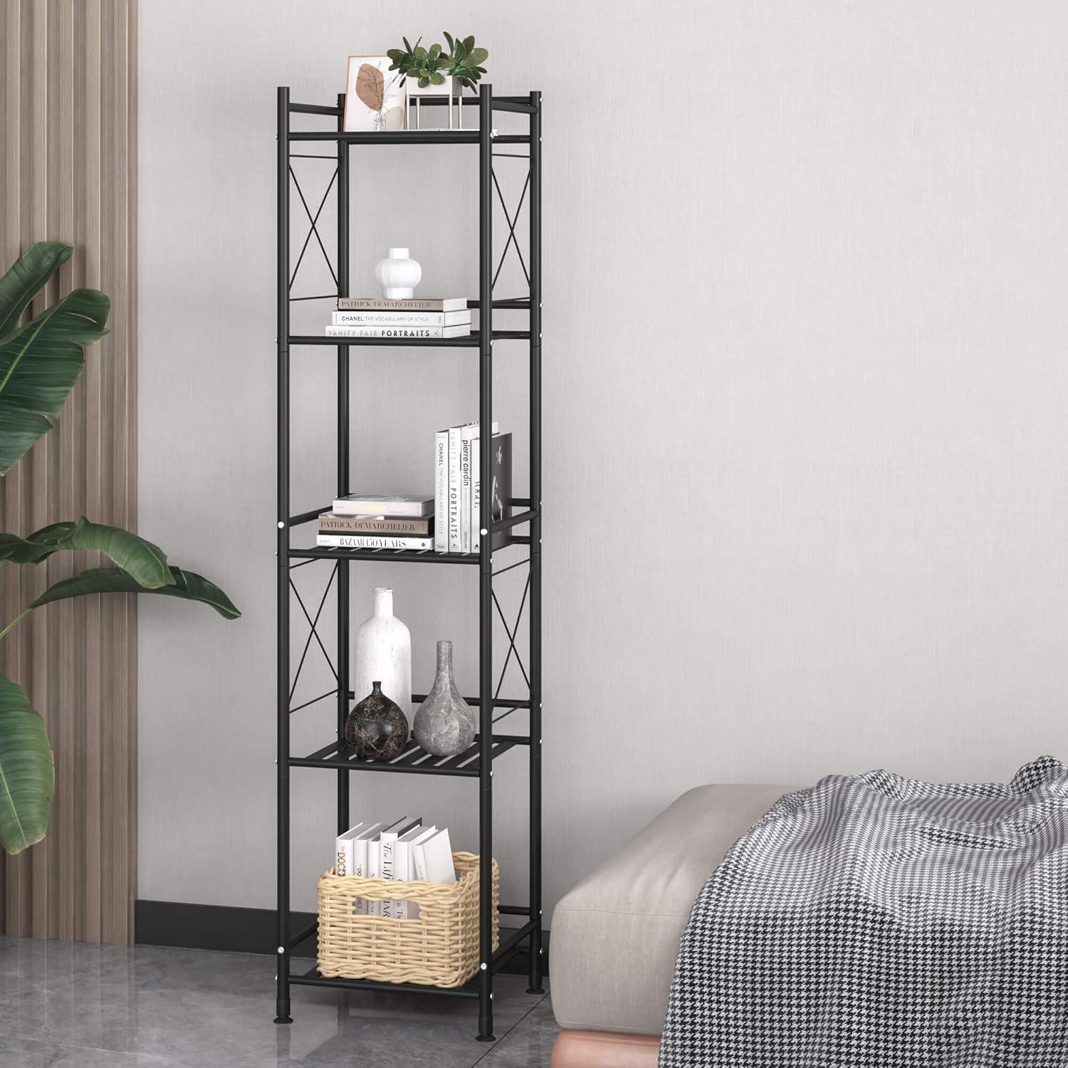 Estante de almacenamiento TZAMLI 5 niveles metal negro mate