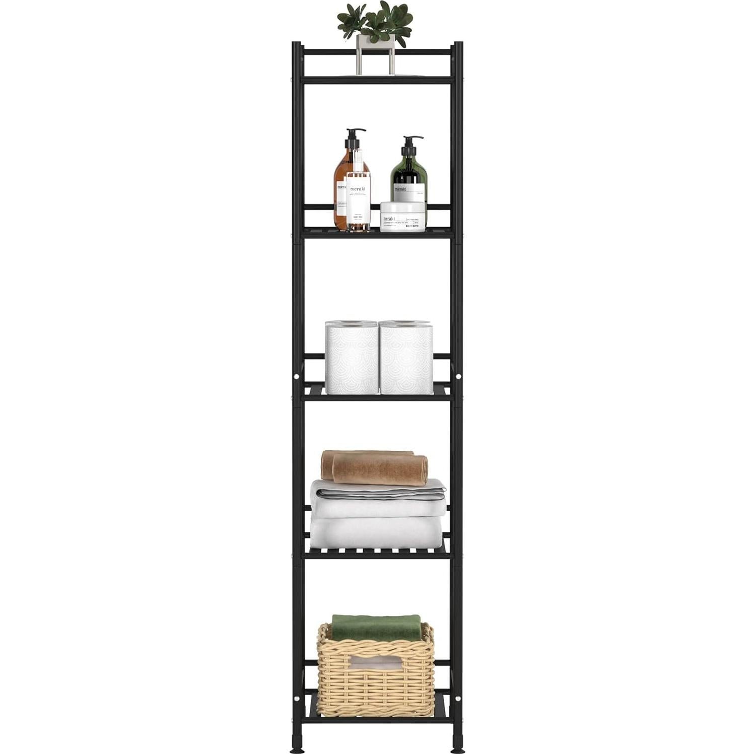 Estante de almacenamiento TZAMLI 5 niveles metal negro mate