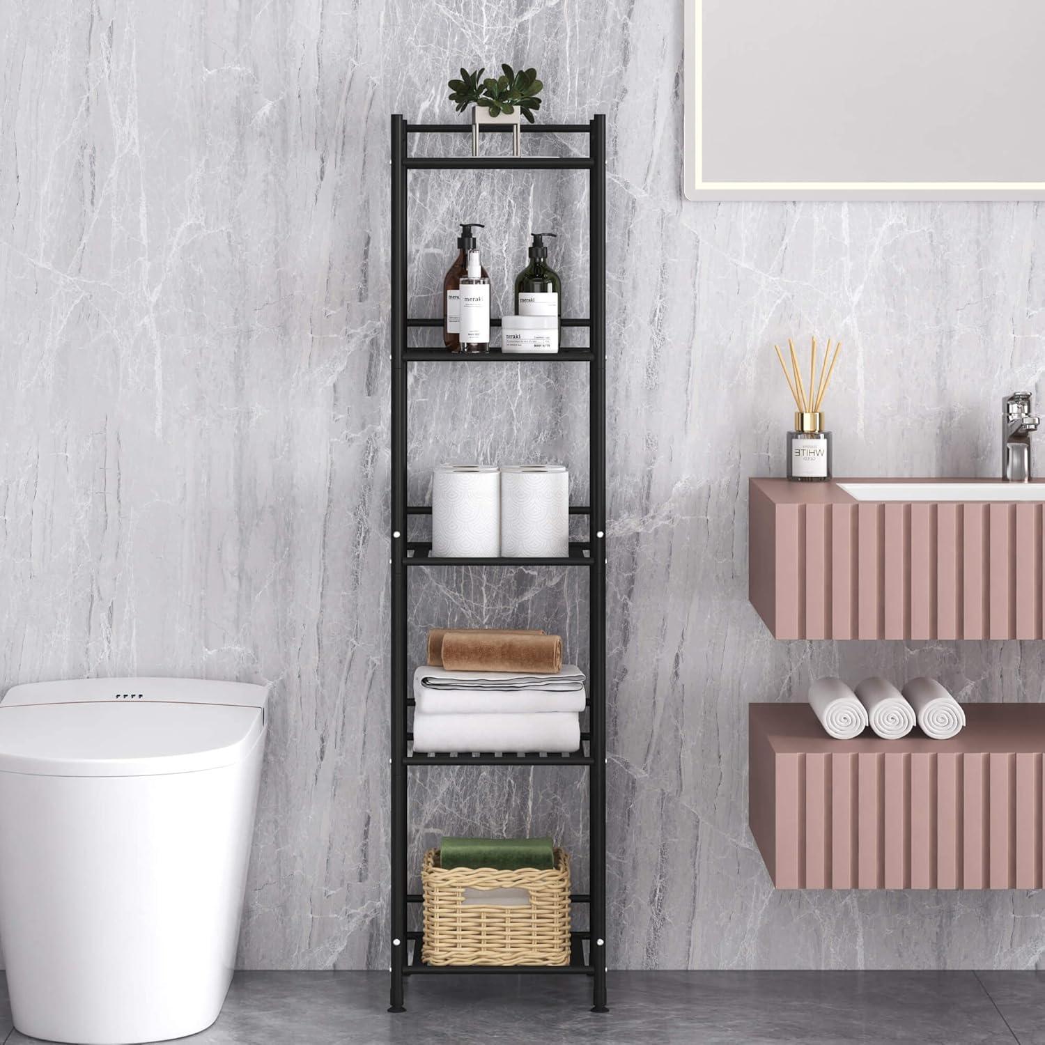 Estante de almacenamiento TZAMLI 5 niveles metal negro mate