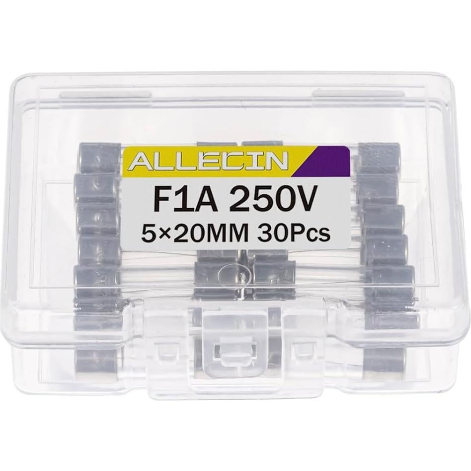 Fusibles de Vidrio Rápido Fundido ALLECIN 1A 250V 30 Piezas