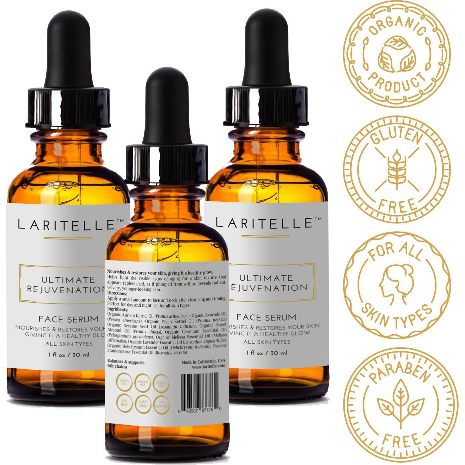 Suero Facial Orgánico Laritelle 29.57 ml Rejuvenecedor Hidratante