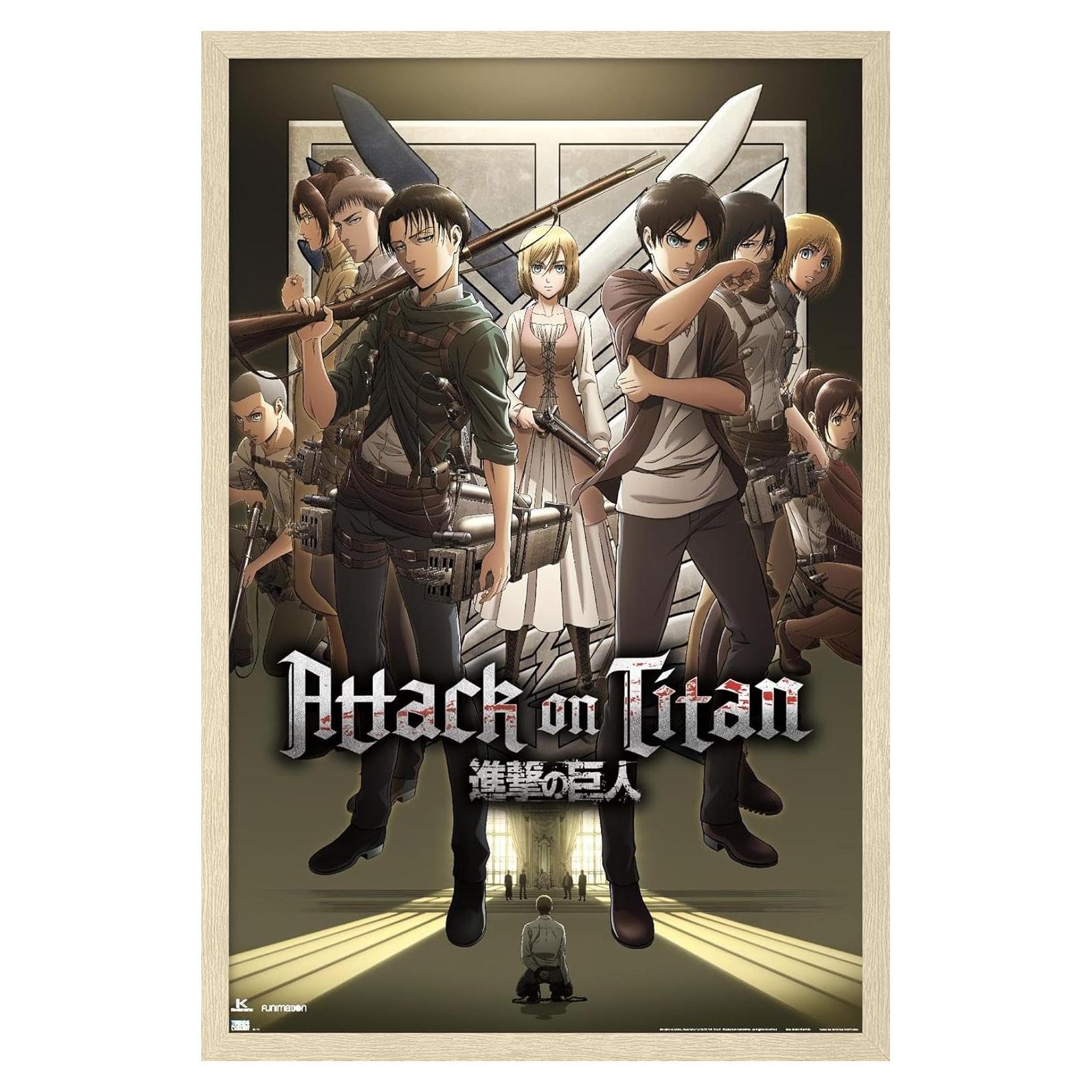 Póster enmarcado Ataque a los Titanes Temporada 3 57x37 cm